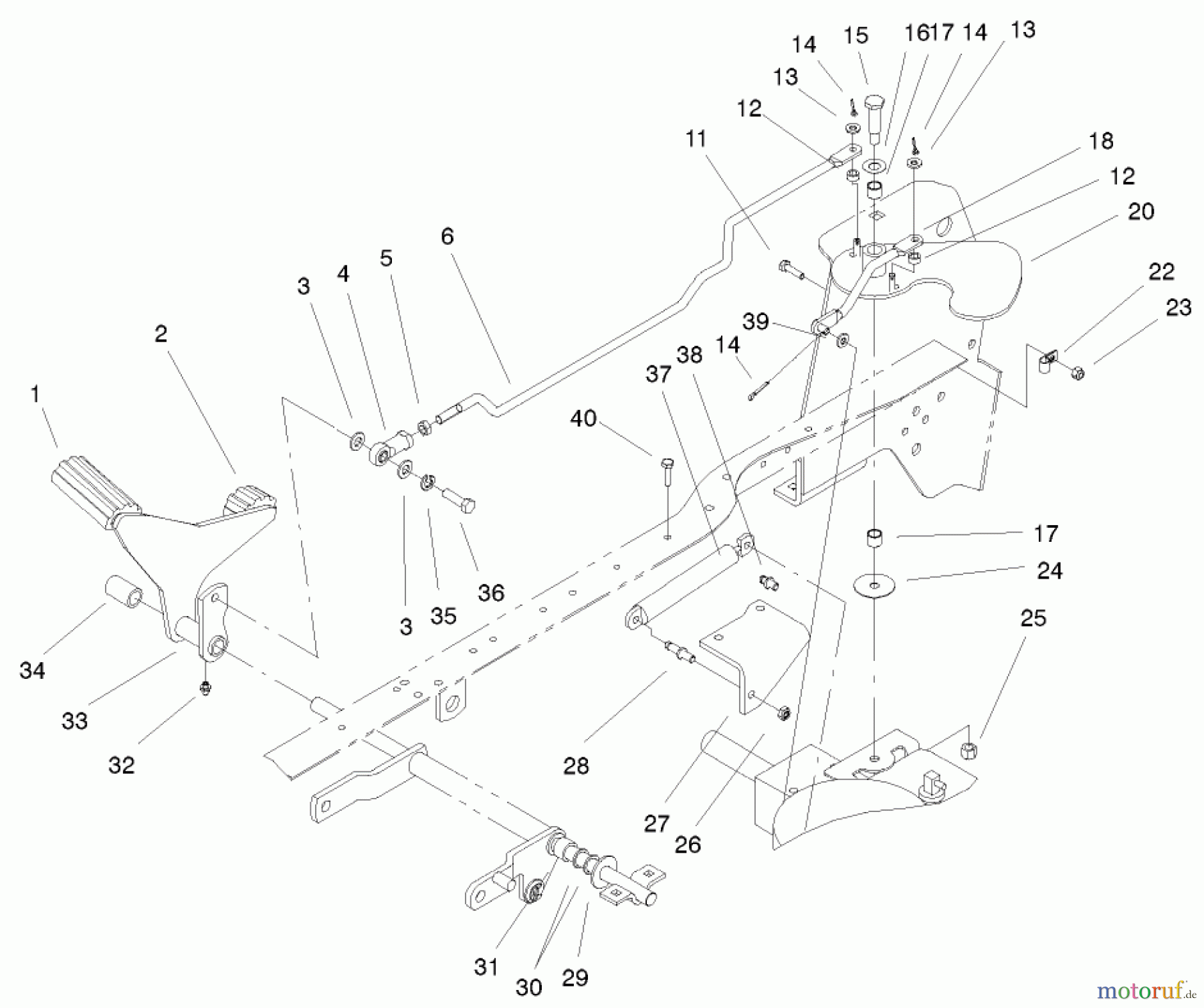 Toro Neu Mowers, Lawn & Garden Tractor Seite 1 72108 (270-H) - Toro 270-H Lawn and Garden Tractor, 2002 (220000001-220999999) HYDRO CONTROLS ASSEMBLY