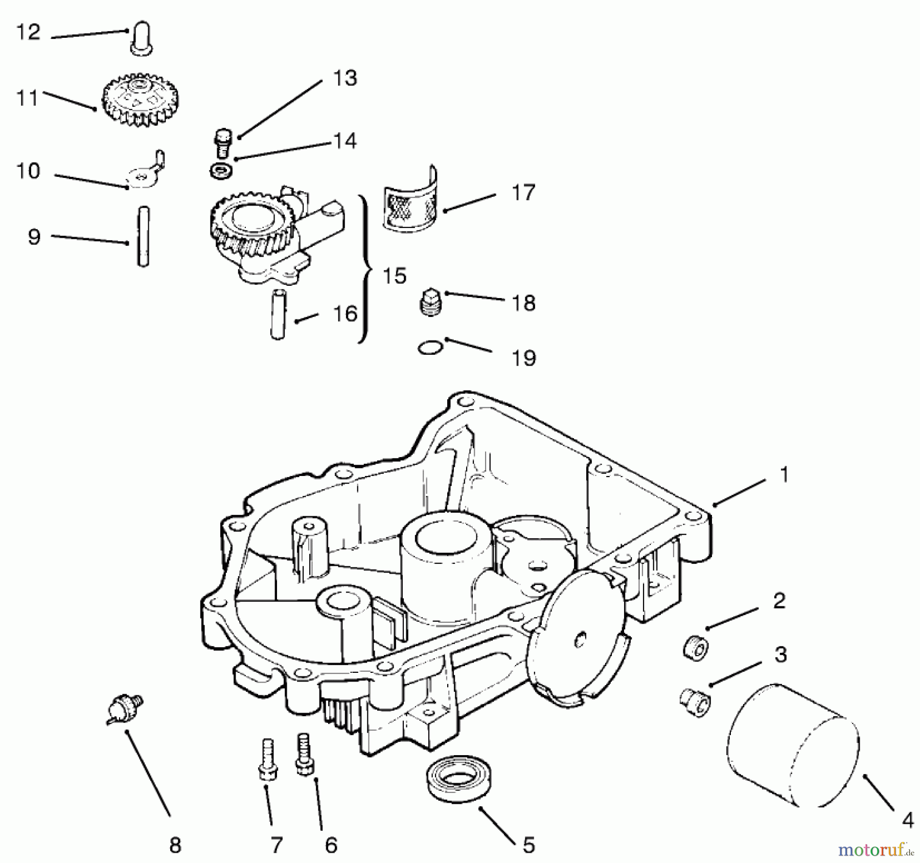 Toro Neu Mowers, Lawn & Garden Tractor Seite 1 72116 (270-HE) - Toro 270-HE Lawn and Garden Tractor, 2002 (220000001-220999999) OIL PAN/LUBRICATION-KOHLER CV20S-PS65531 AND PS65532