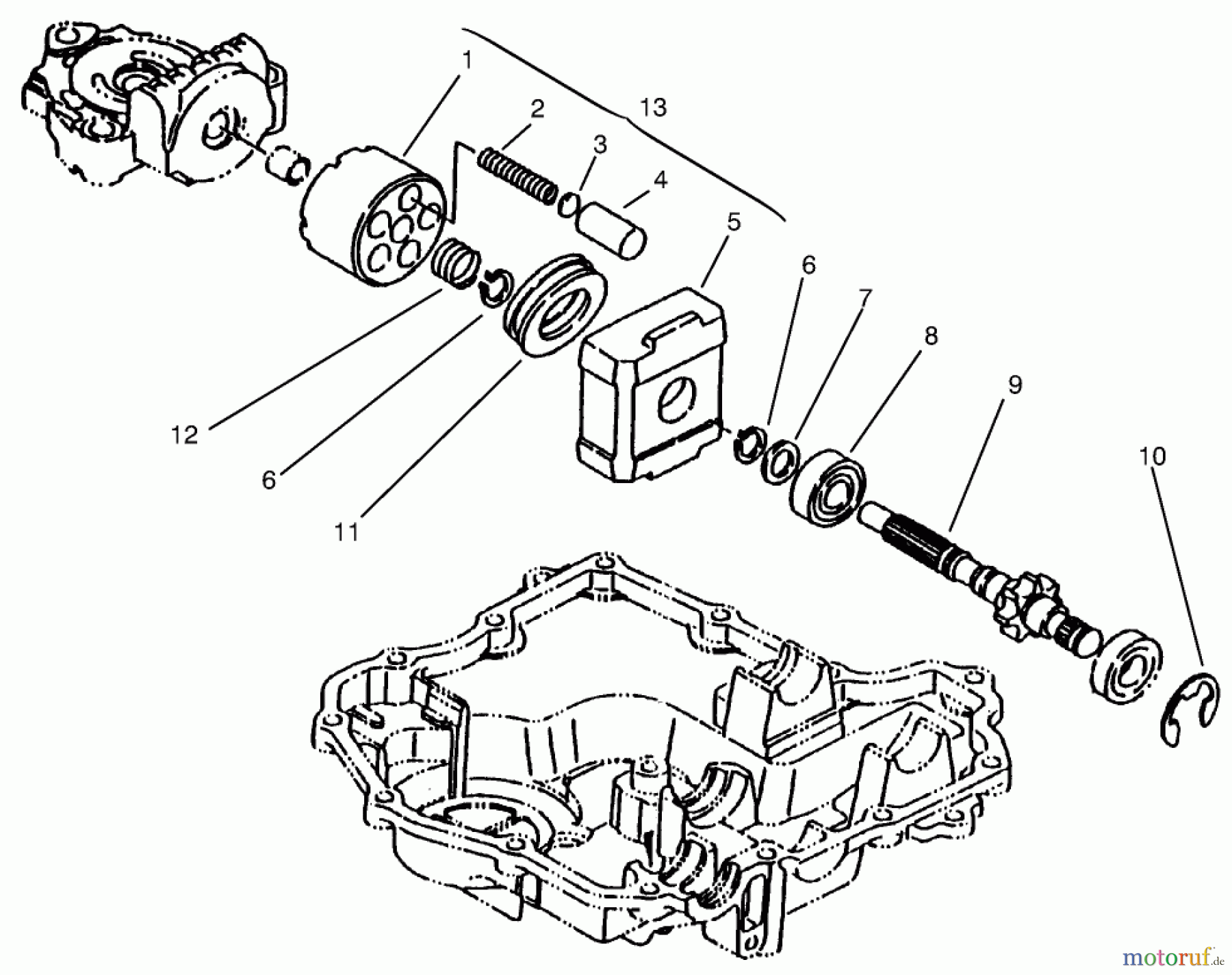 Toro Neu Mowers, Lawn & Garden Tractor Seite 1 72110 (270-H) - Toro 270-H Lawn and Garden Tractor, 1997 (7900001-7999999) MOTOR SHAFT