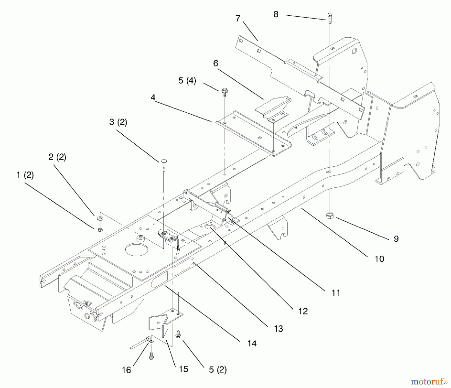 Toro Neu Mowers, Lawn & Garden Tractor Seite 1 72110 (270-H) - Toro 270-H Lawn and Garden Tractor, 1998 (8900600-8999999) FRAME