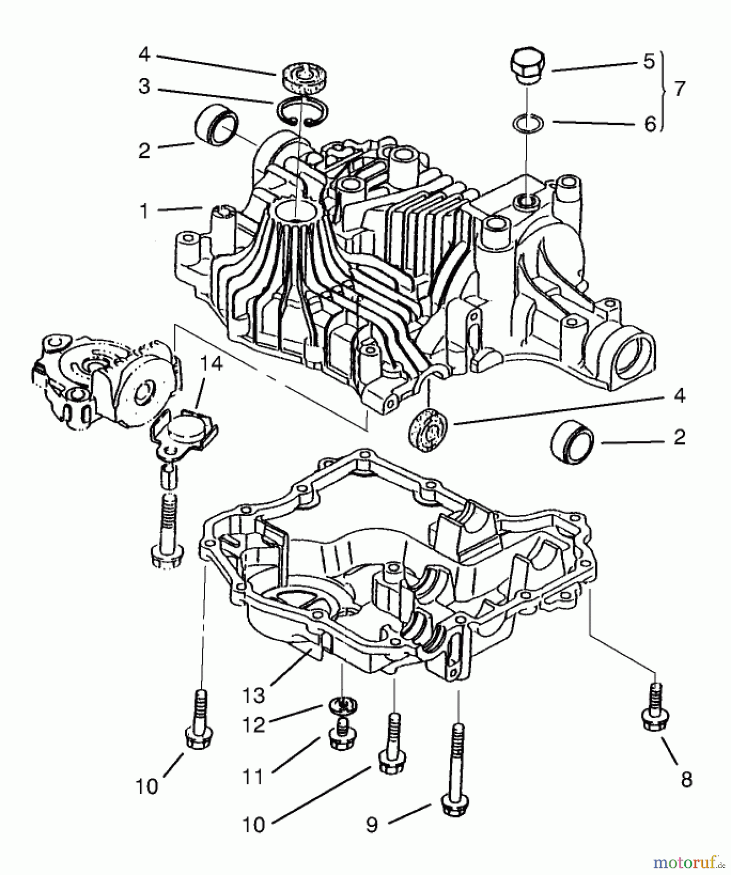 Toro Neu Mowers, Lawn & Garden Tractor Seite 1 72110 (270-H) - Toro 270-H Lawn and Garden Tractor, 1998 (8900600-8999999) TRANSAXLE CASE