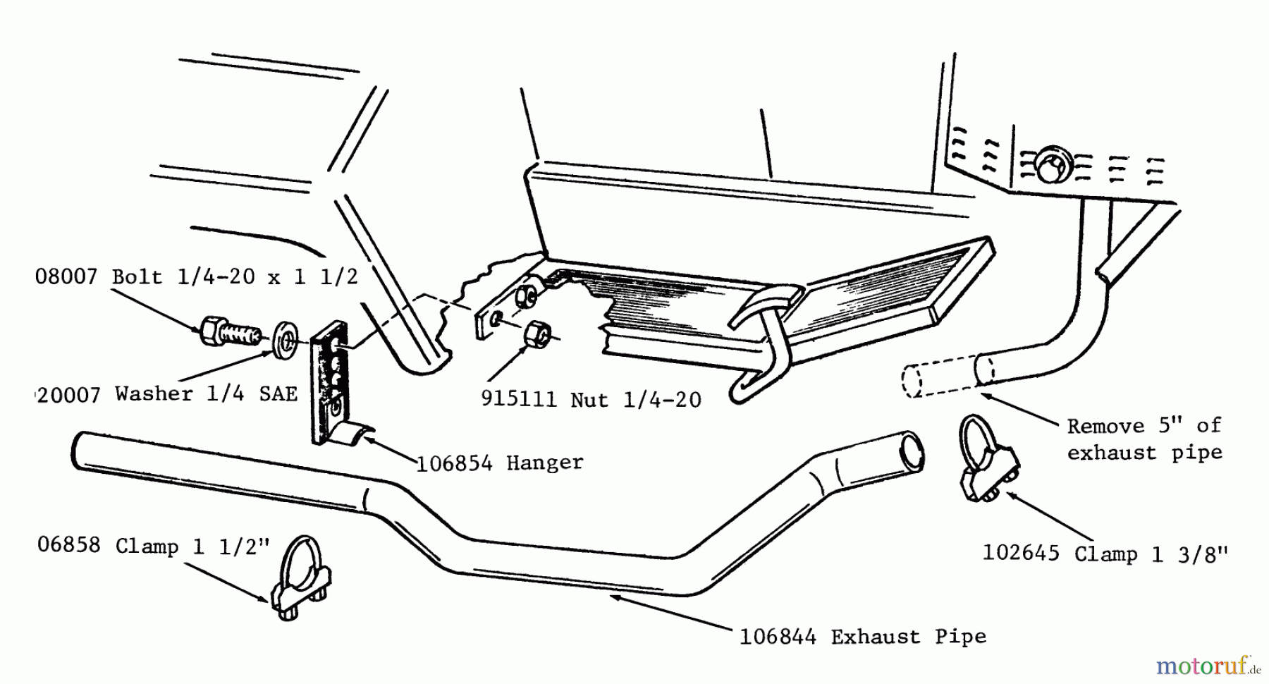 Toro Neu Accessories 81260 - Toro Exhaust Extension, 1978 EXHAUST EXTENSION