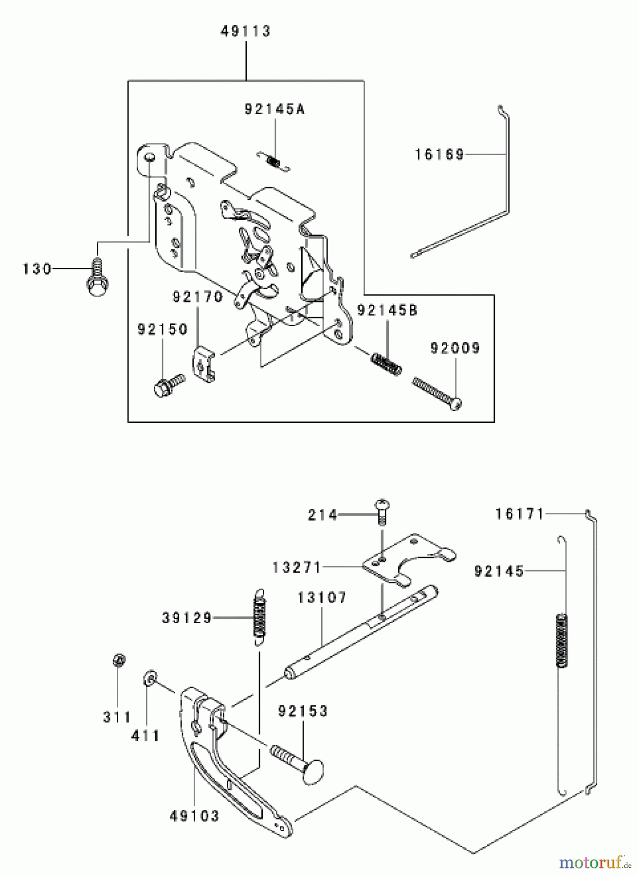 Toro Neu Mowers, Lawn & Garden Tractor Seite 1 72201 (417XT) - Toro 417XT Garden Tractor, 2003 (230000001-230999999) CONTROL EQUIPMENT ASSEMBLY KAWASAKI FH541V-AS04