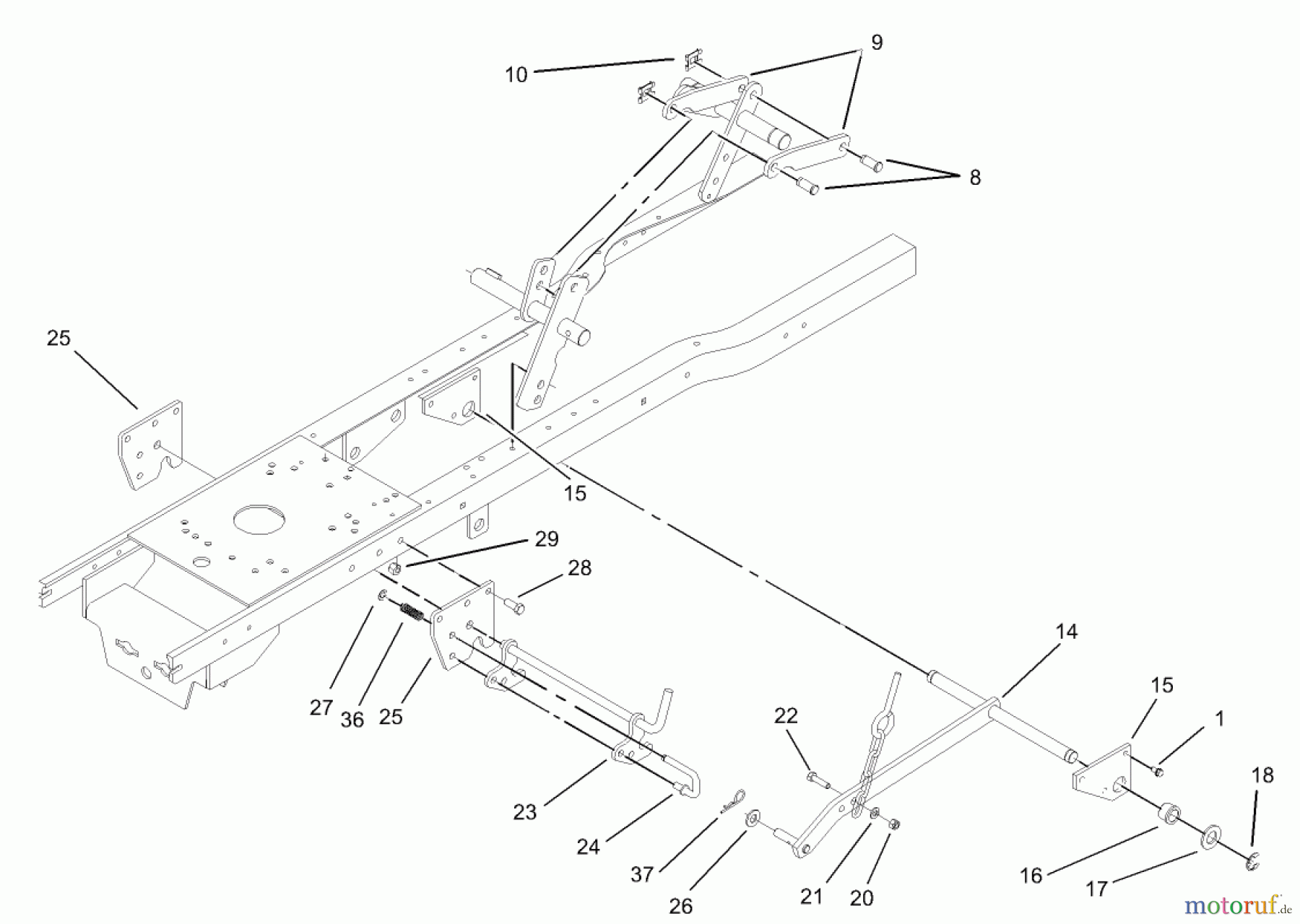 Toro Neu Mowers, Lawn & Garden Tractor Seite 1 72201 (417XT) - Toro 417XT Garden Tractor, 2003 (230000001-230999999) ELECTRIC LIFT ASSEMBLY