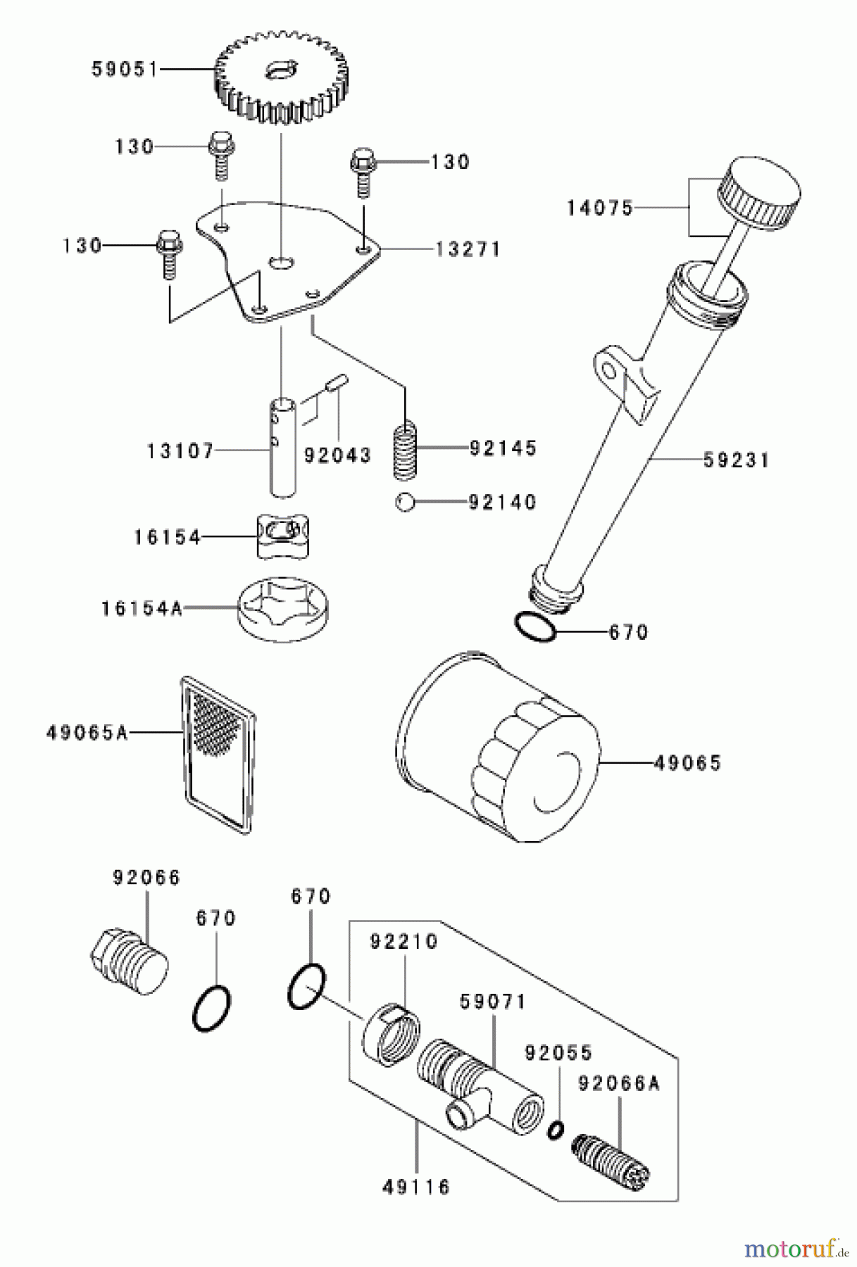 Toro Neu Mowers, Lawn & Garden Tractor Seite 1 72201 (417XT) - Toro 417XT Garden Tractor, 2003 (230000001-230999999) LUBRICATION EQUIPMENT ASSEMBLY KAWASAKI FH541V-AS04