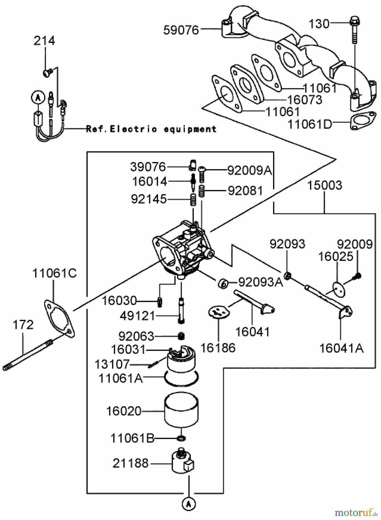 Toro Neu Mowers, Lawn & Garden Tractor Seite 1 72201 (417XT) - Toro 417XT Garden Tractor, 2004 (240000001-240999999) CARBURETOR ASSEMBLY KAWASAKI FH541V-BS04