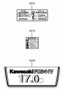 Toro 72201 (417XT) - 417XT Garden Tractor, 2004 (240000001-240999999) Ersatzteile DECAL ASSEMBLY KAWASAKI FH541V-BS04
