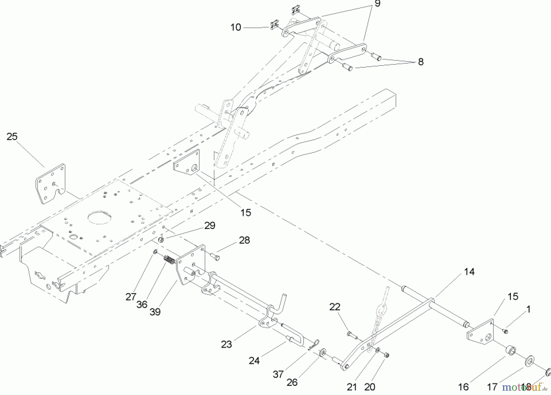 Toro Neu Mowers, Lawn & Garden Tractor Seite 1 72201 (417XT) - Toro 417XT Garden Tractor, 2004 (240000001-240999999) LIFT ASSEMBLY