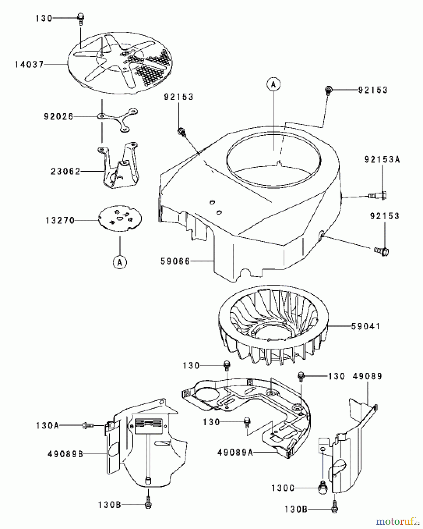 Toro Neu Mowers, Lawn & Garden Tractor Seite 1 72202 (419XT) - Toro 419XT Garden Tractor, 2003 (230000001-230999999) COOLING EQUIPMENT ASSEMBLY KAWASAKI FH580V-AS06