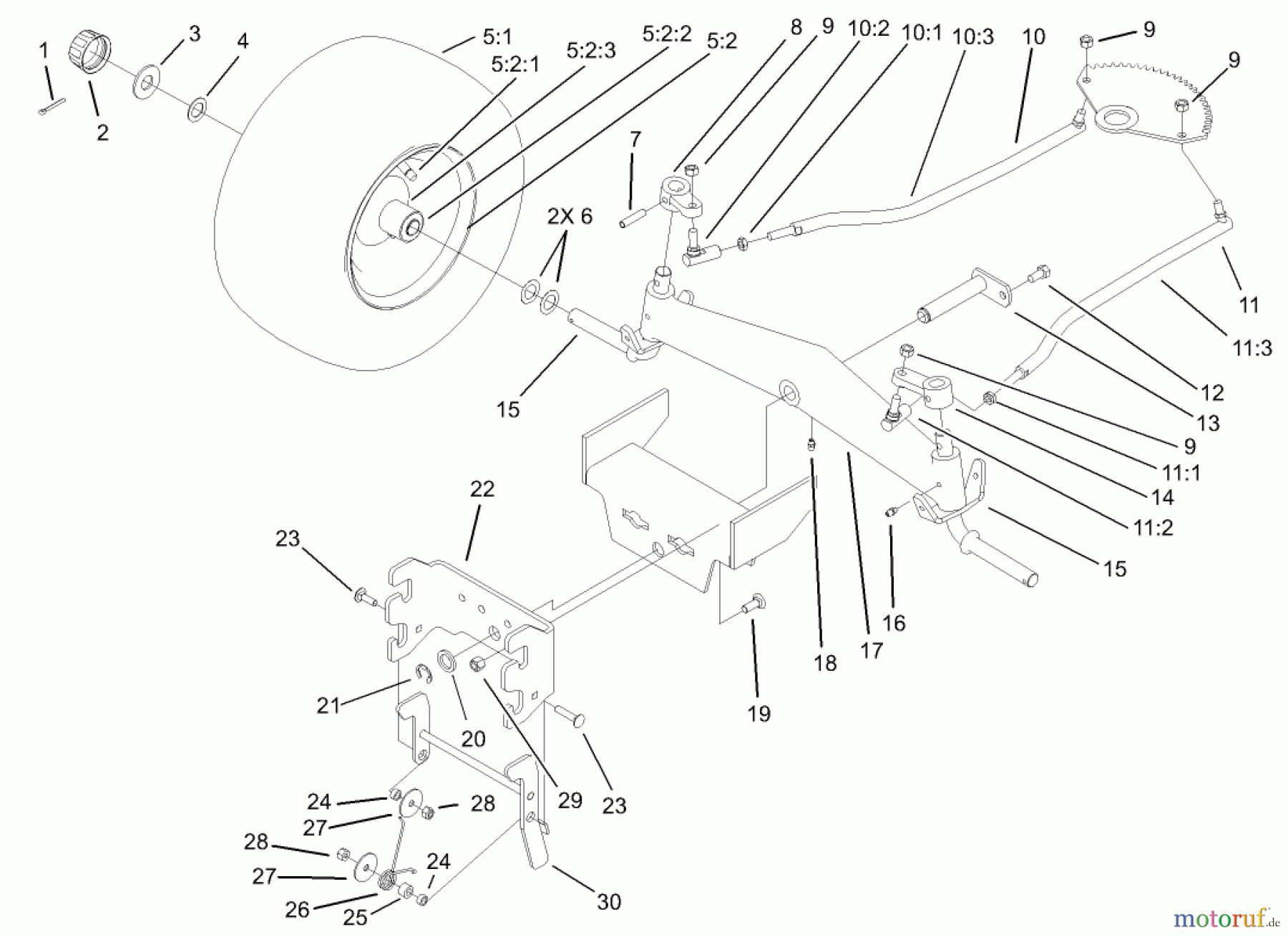 Toro Neu Mowers, Lawn & Garden Tractor Seite 1 72202 (419XT) - Toro 419XT Garden Tractor, 2003 (230000001-230999999) FRONT AXLE AND FRONT HITCH ASSEMBLY