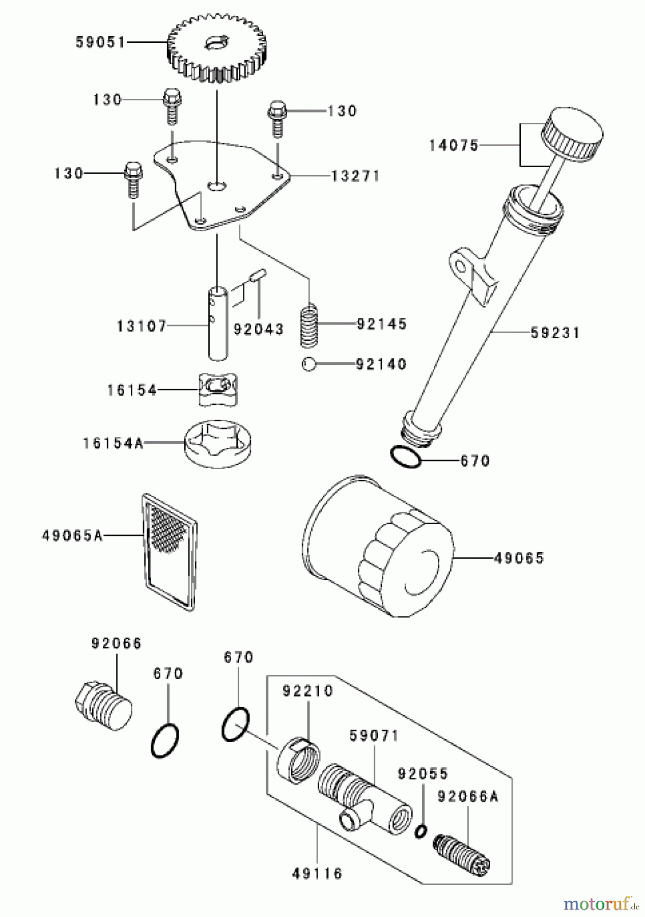Toro Neu Mowers, Lawn & Garden Tractor Seite 1 72202 (419XT) - Toro 419XT Garden Tractor, 2003 (230000001-230999999) LUBRICATION EQUIPMENT ASSEMBLY KAWASAKI FH580V-AS06
