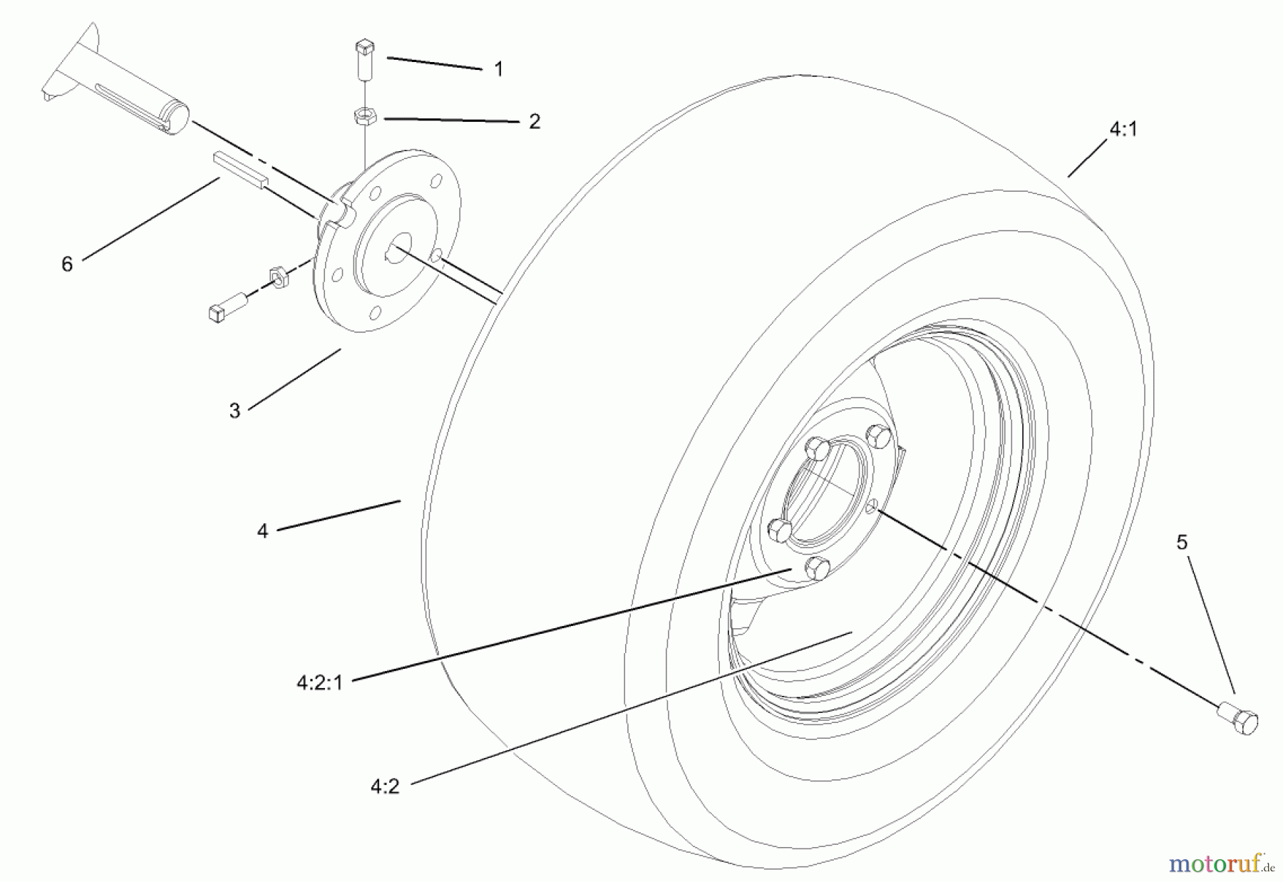 Toro Neu Mowers, Lawn & Garden Tractor Seite 1 72202 (419XT) - Toro 419XT Garden Tractor, 2003 (230000001-230999999) REAR WHEEL ASSEMBLY