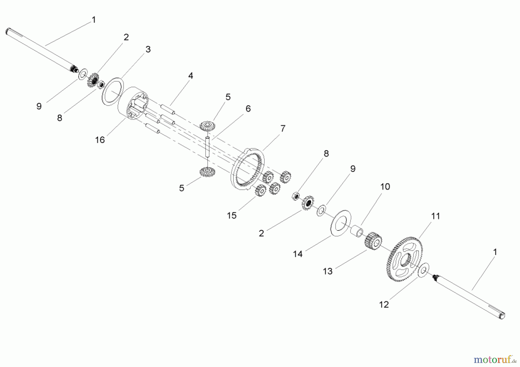 Toro Neu Mowers, Lawn & Garden Tractor Seite 1 72211 (420) - Toro 420 Garden Tractor, 2006 (260000001-260999999) DIFFERENTIAL GEAR ASSEMBLY TRANSAXLE ASSEMBLY NO. 104-4310