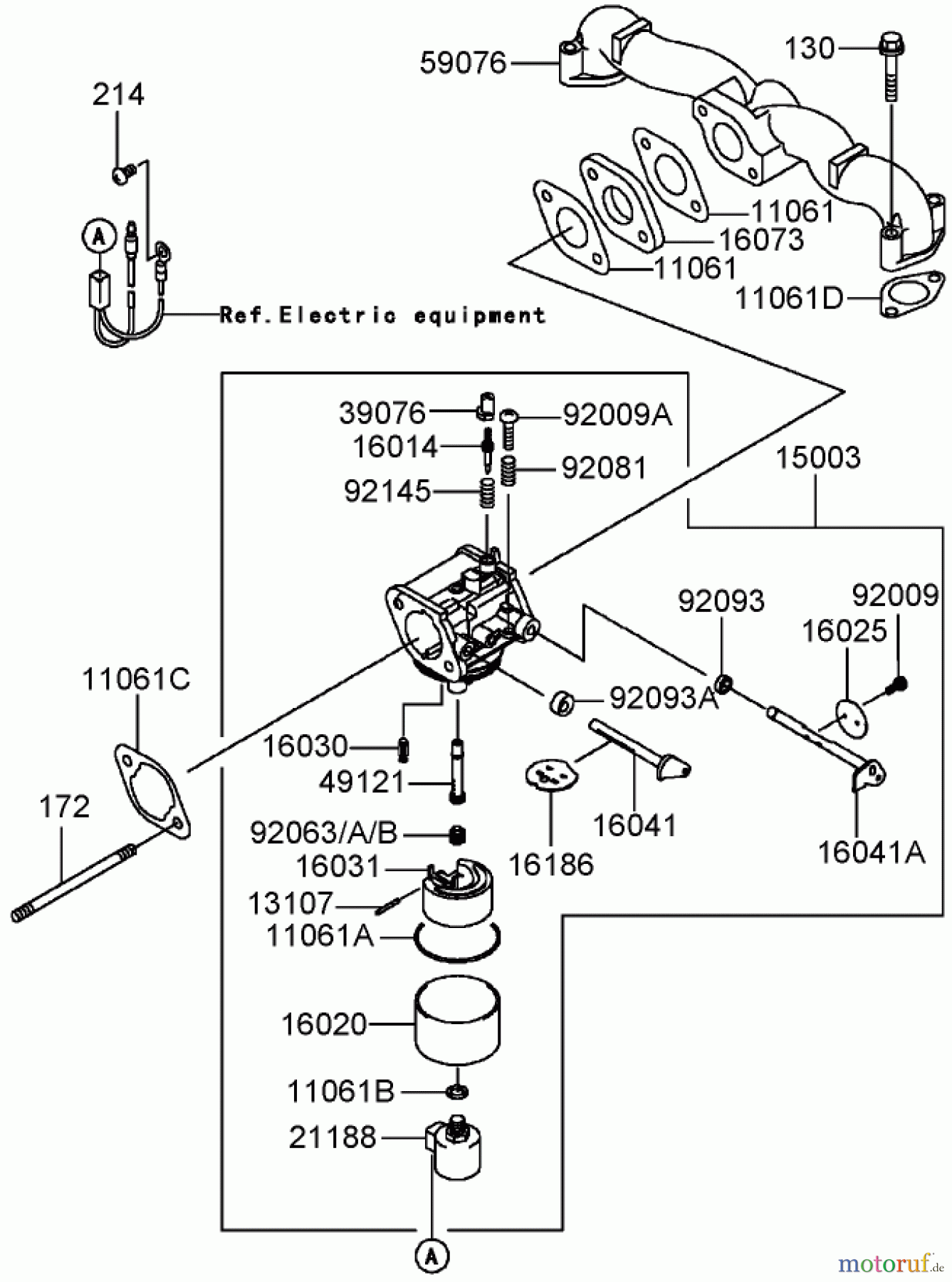  Toro Neu Mowers, Lawn & Garden Tractor Seite 1 72212 (430) - Toro 430 Garden Tractor, 2005 (250000001-250999999) CARBURETOR ASSEMBLY KAWASAKI FH580V-DS06