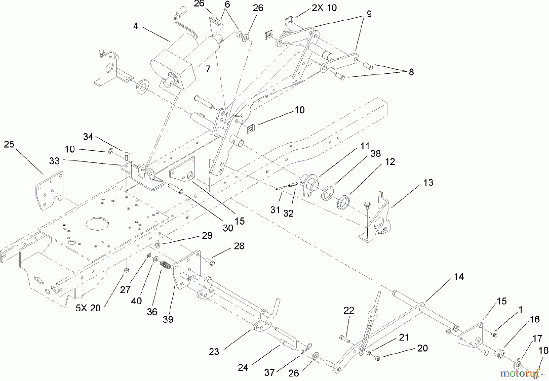 Toro Neu Mowers, Lawn & Garden Tractor Seite 1 72212 (430) - Toro 430 Garden Tractor, 2006 (260000001-260999999) ELECTRIC LIFT ASSEMBLY