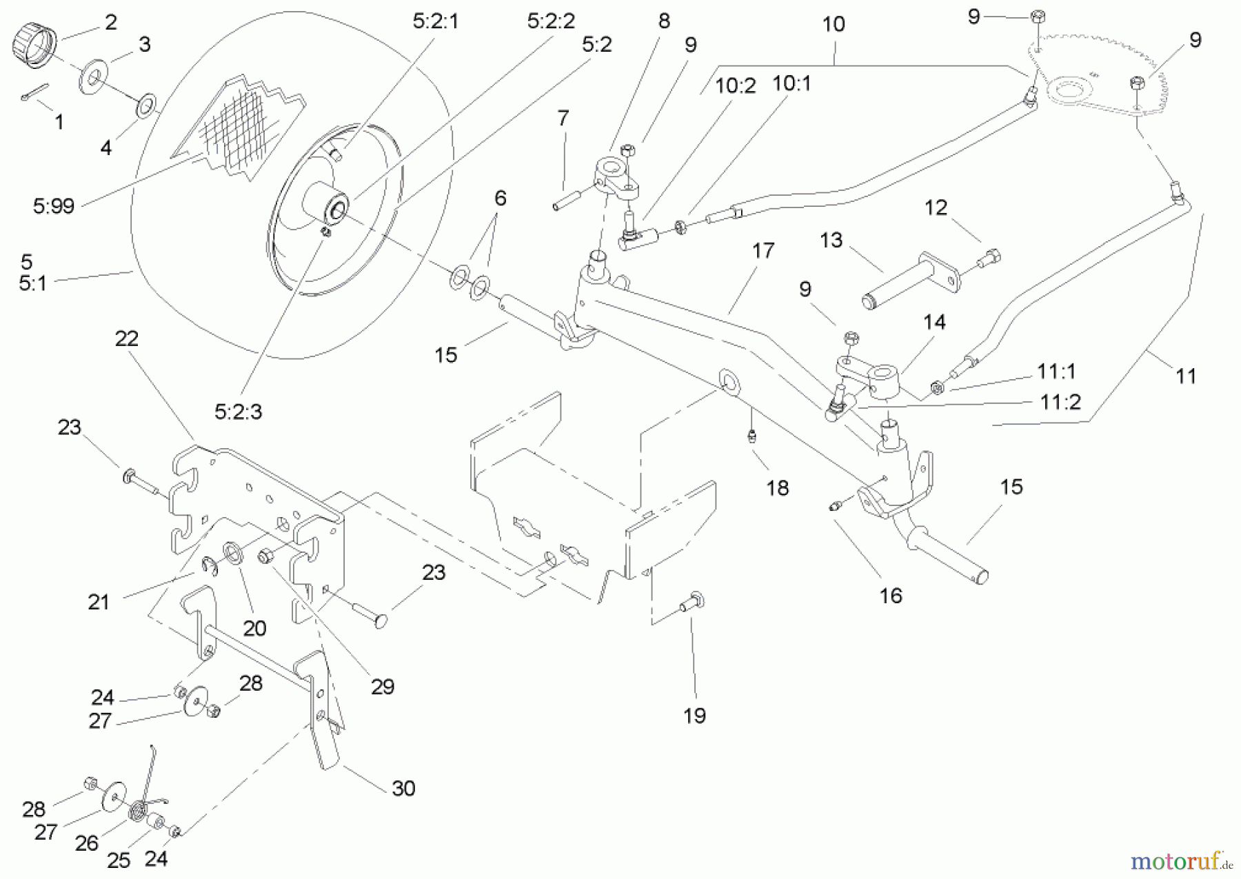  Toro Neu Mowers, Lawn & Garden Tractor Seite 1 72212 (430) - Toro 430 Garden Tractor, 2006 (260000001-260999999) FRONT AXLE AND HITCH ASSEMBLY