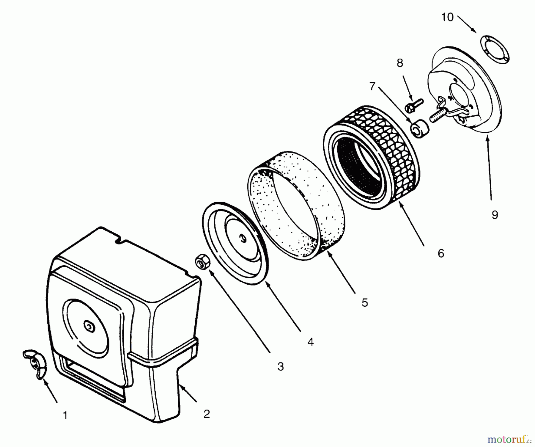 Toro Neu Mowers, Lawn & Garden Tractor Seite 1 73362 (312-8) - Toro 312-8 Garden Tractor, 1994 (4900001-4999999) AIR INTAKE