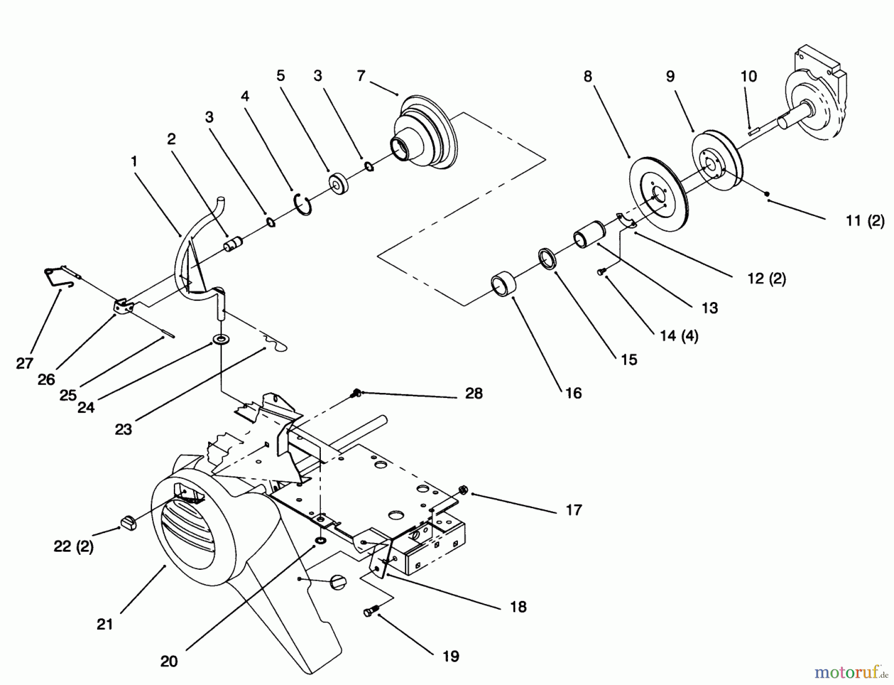 Toro Neu Mowers, Lawn & Garden Tractor Seite 1 73363 (312-8) - Toro 312-8 Garden Tractor, 1996 (6900001-6999999) PTO CLUTCH PULLEY