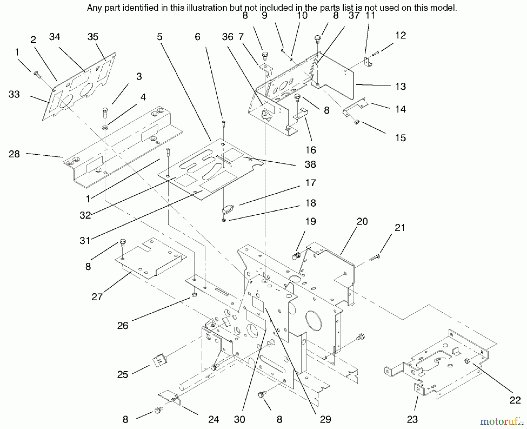 Toro Neu Mowers, Lawn & Garden Tractor Seite 1 73363 (312-8) - Toro 312-8 Garden Tractor, 1997 (7900001-7999999) HOODSTAND, CONSOLE