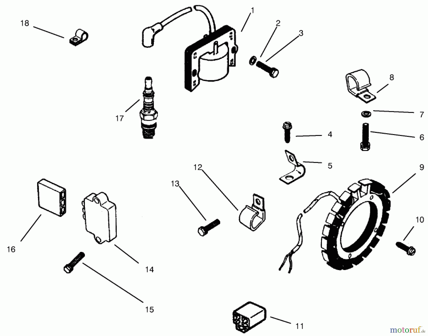 Toro Neu Mowers, Lawn & Garden Tractor Seite 1 73363 (312-8) - Toro 312-8 Garden Tractor, 1997 (7900001-7999999) IGNITION SYSTEM