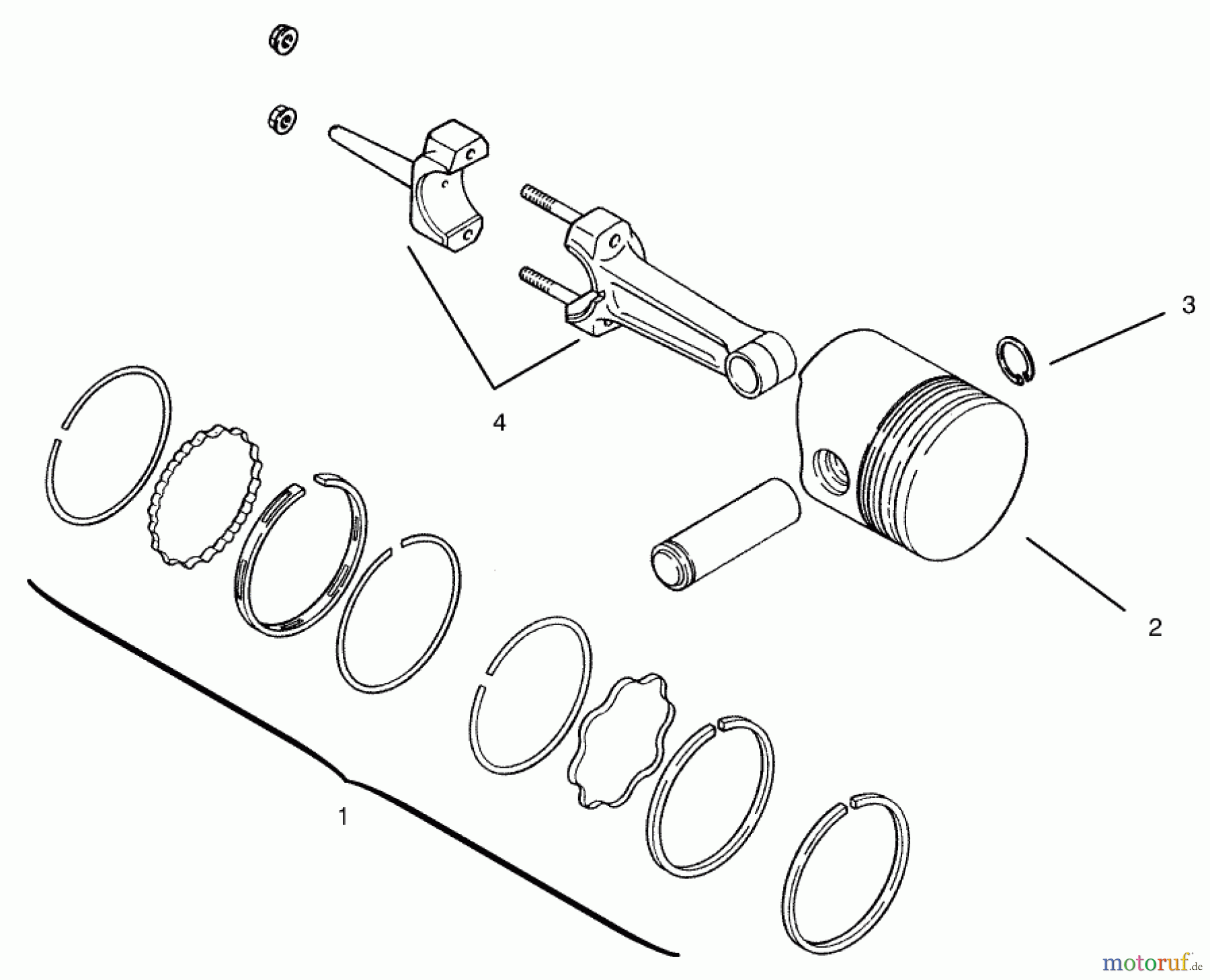 Toro Neu Mowers, Lawn & Garden Tractor Seite 1 73363 (312-8) - Toro 312-8 Garden Tractor, 1997 (7900001-7999999) PISTON AND RINGS