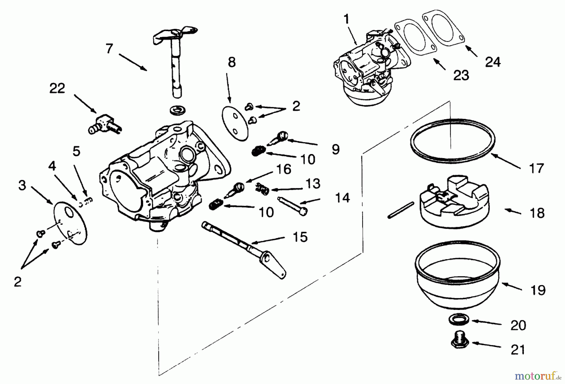Toro Neu Mowers, Lawn & Garden Tractor Seite 1 73400 (314-8) - Toro 314-8 Garden Tractor, 1993 (3900001-3999999) CARBURETORS