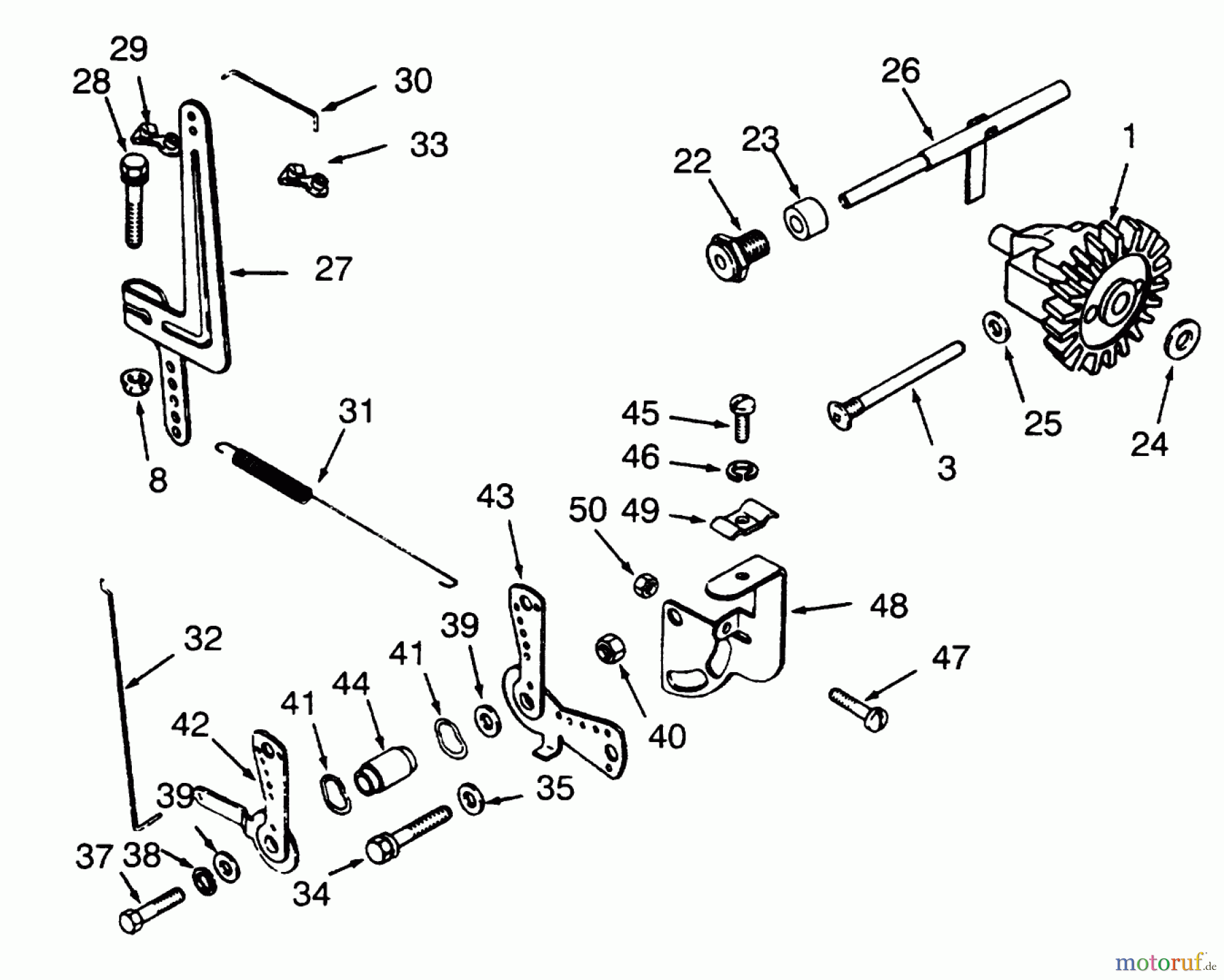 Toro Neu Mowers, Lawn & Garden Tractor Seite 1 73400 (314-8) - Toro 314-8 Garden Tractor, 1993 (3900001-3999999) GOVERNOR LINKAGE