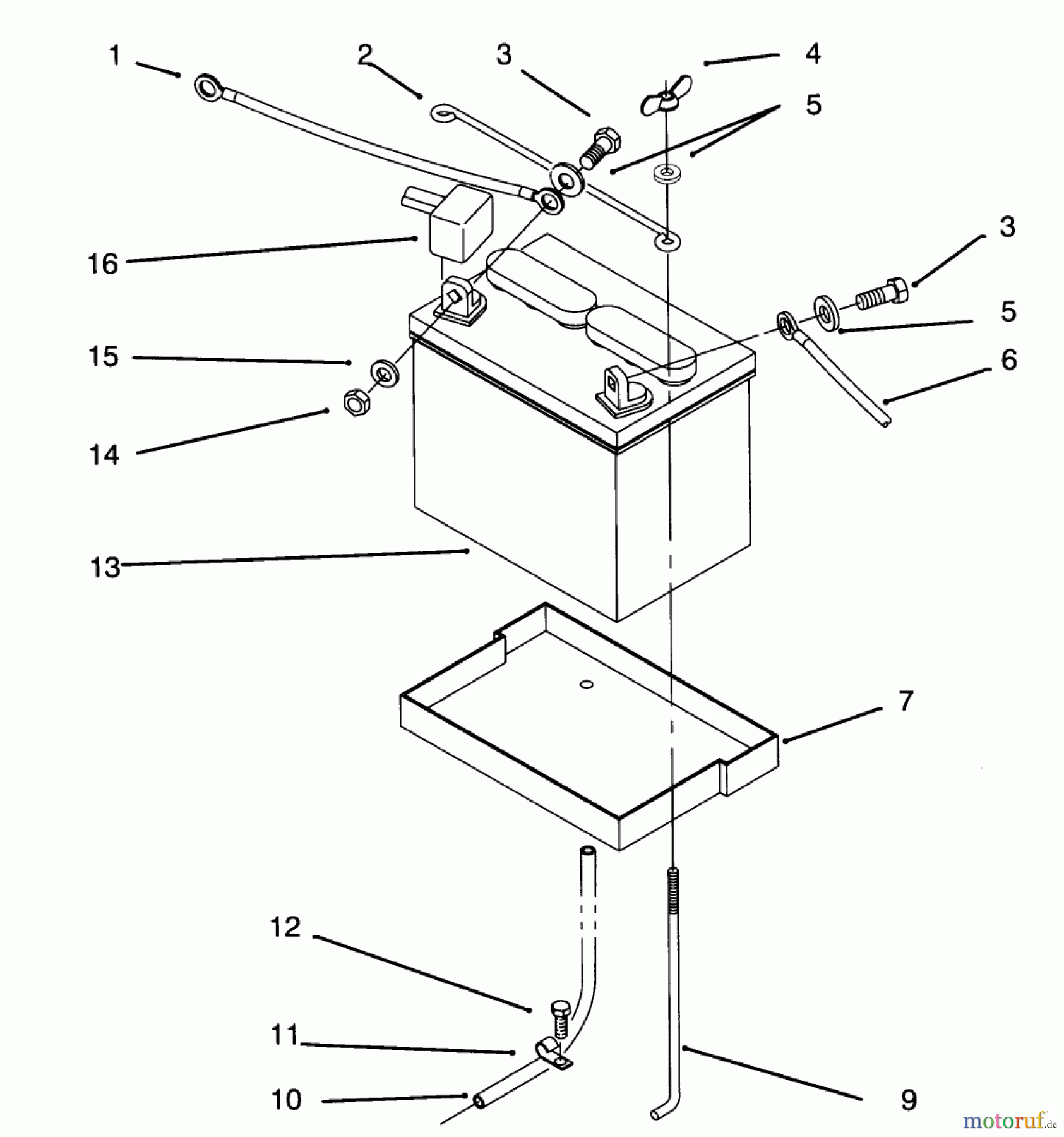 Toro Neu Mowers, Lawn & Garden Tractor Seite 1 73400 (314-8) - Toro 314-8 Garden Tractor, 1995 (5900001-5999999) BATTERY