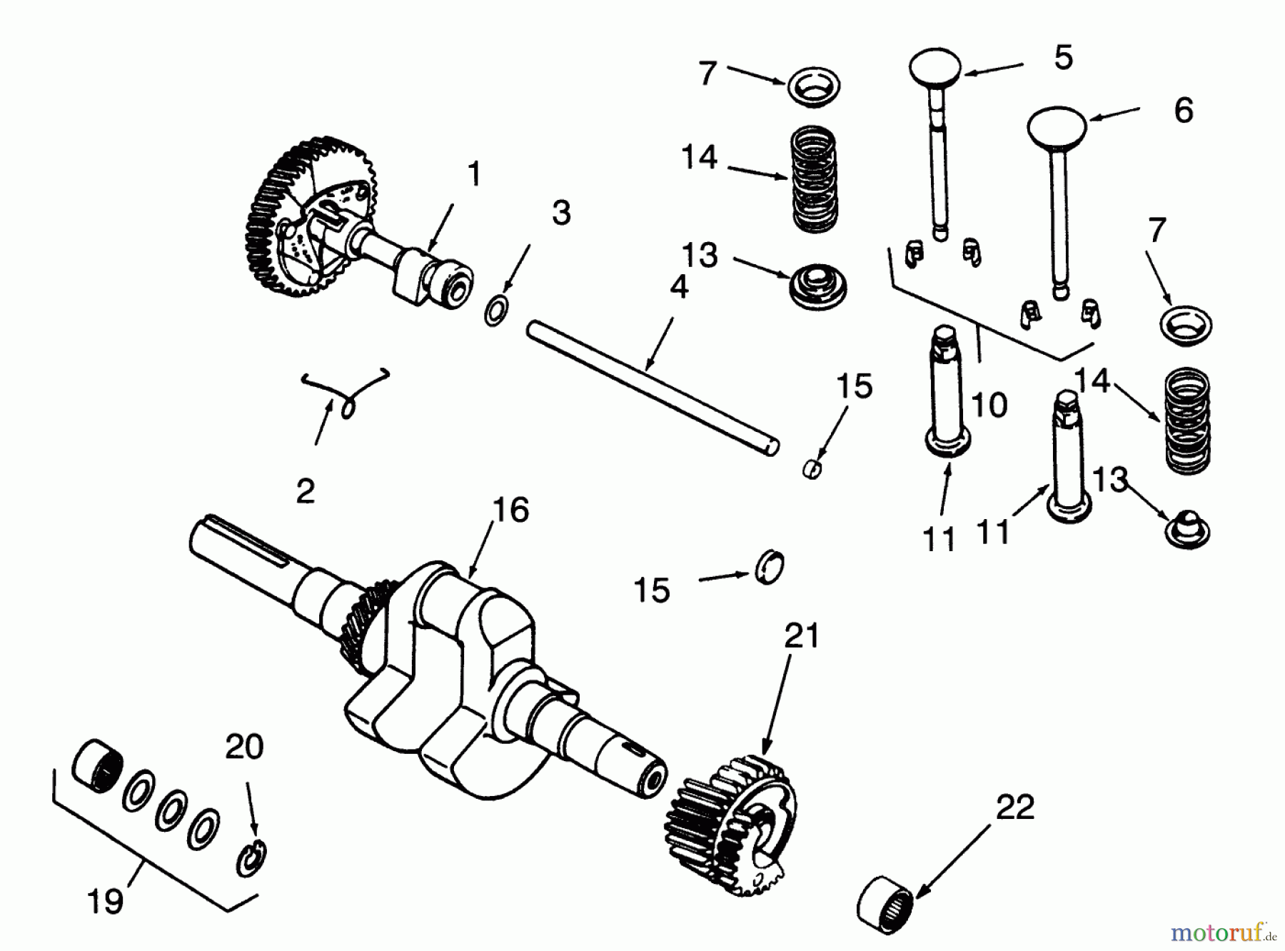  Toro Neu Mowers, Lawn & Garden Tractor Seite 1 73401 (314-H) - Toro 314-H Garden Tractor, 1993 (3900001-3999999) CAMSHAFT, CRANKSHAFT AND VALVES