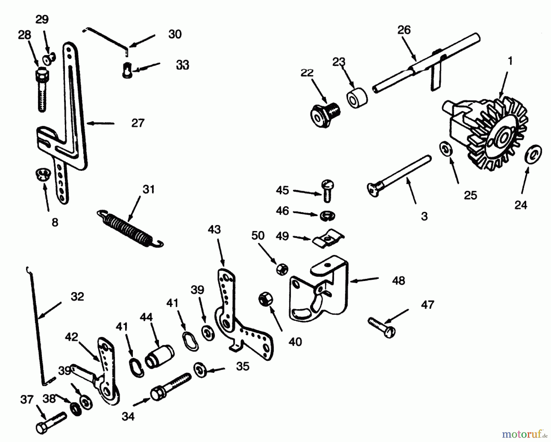 Toro Neu Mowers, Lawn & Garden Tractor Seite 1 73401 (314-H) - Toro 314-H Garden Tractor, 1996 (6900001-6999999) GOVERNOR LINKAGE