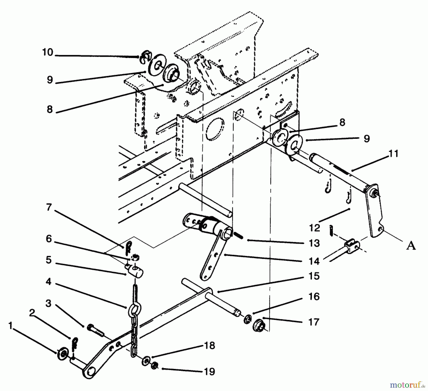 Toro Neu Mowers, Lawn & Garden Tractor Seite 1 73401 (314-H) - Toro 314-H Garden Tractor, 1996 (6900001-6999999) HYDROSTATIC LIFT LINKAGE