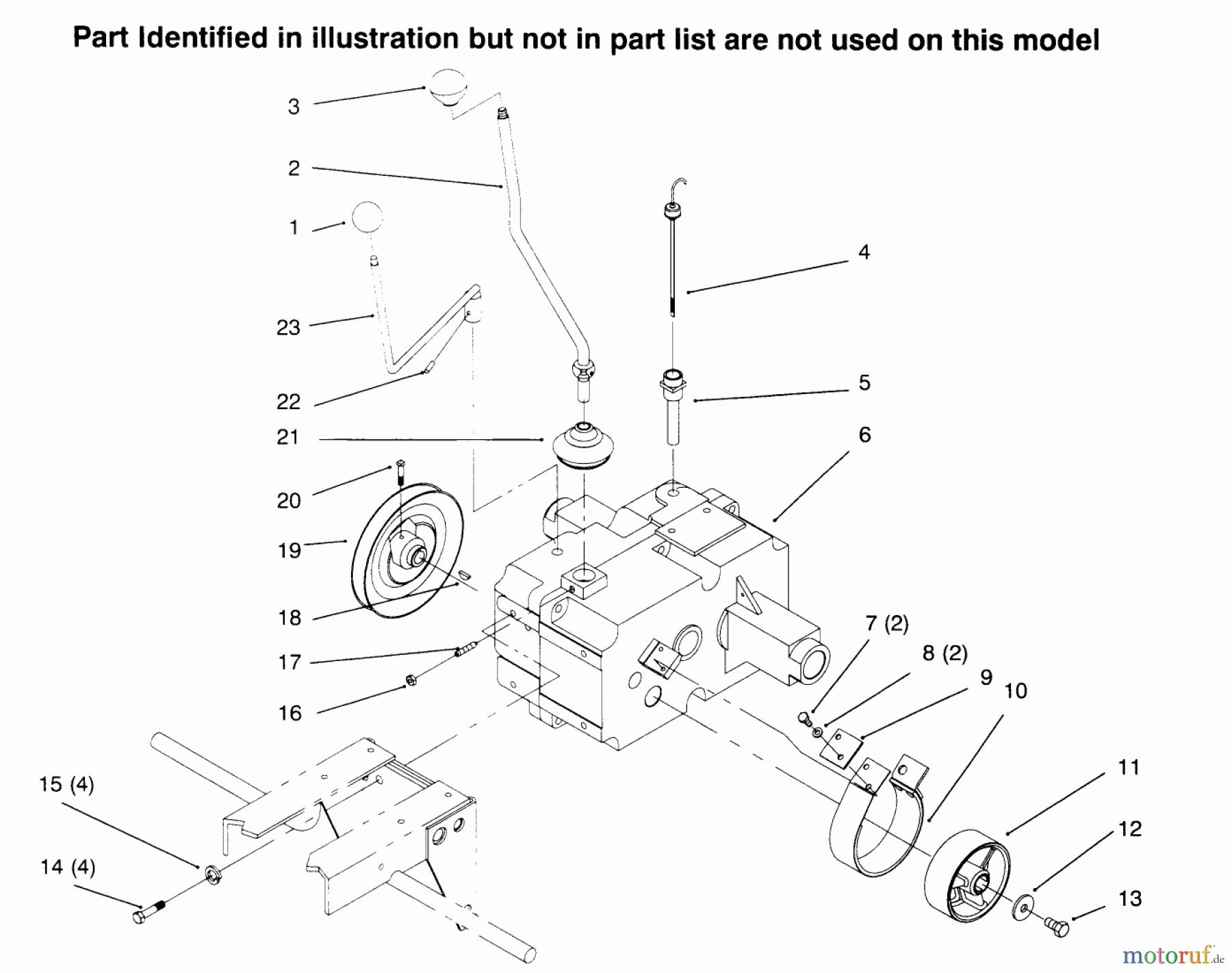 Toro Neu Mowers, Lawn & Garden Tractor Seite 1 73402 (314-8) - Toro 314-8 Garden Tractor, 1996 (6900001-6999999) TRANSMISSION