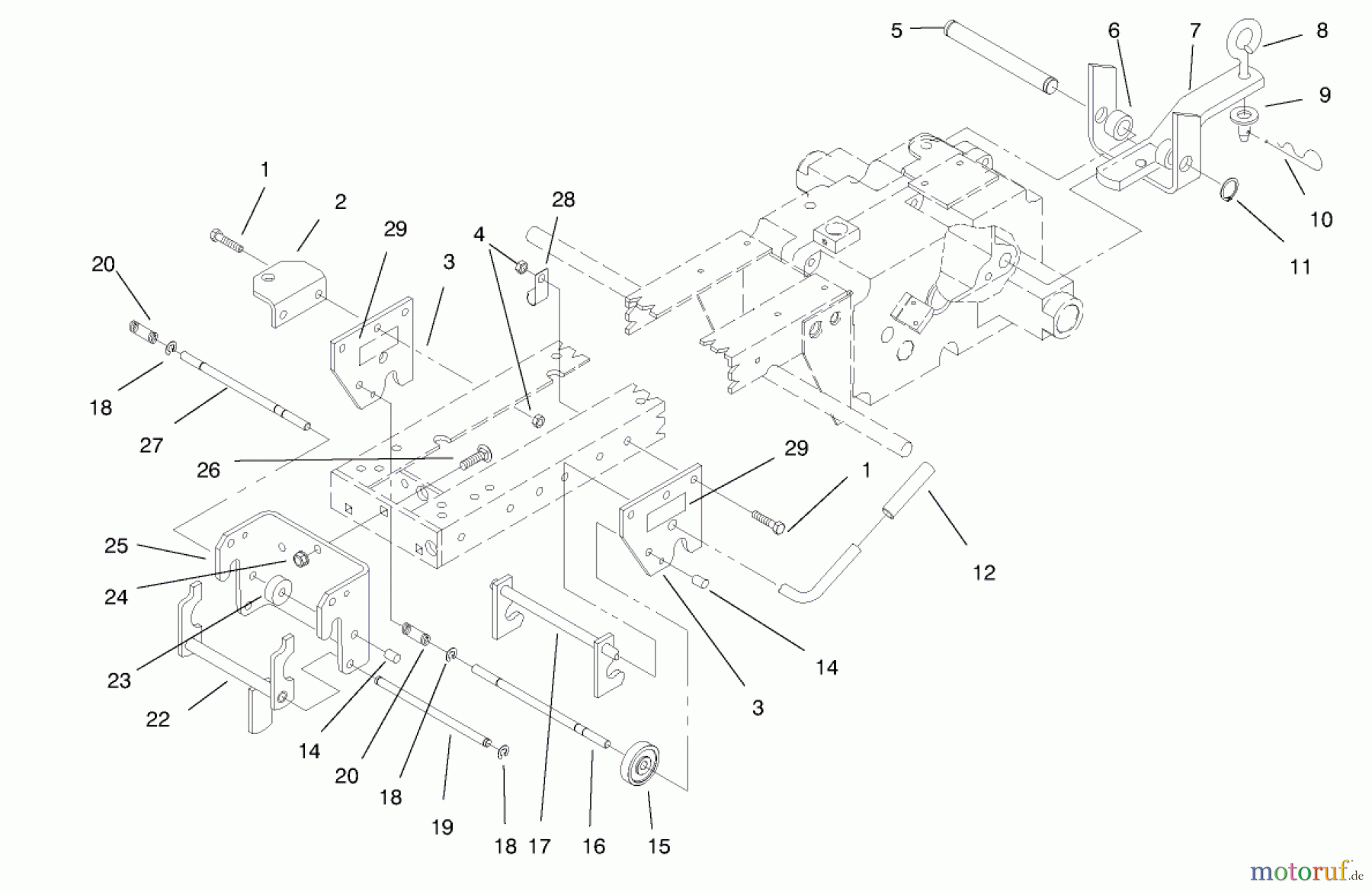 Toro Neu Mowers, Lawn & Garden Tractor Seite 1 73402 (314-8) - Toro 314-8 Garden Tractor, 1997 (7900001-7999999) HITCH ASSEMBLY