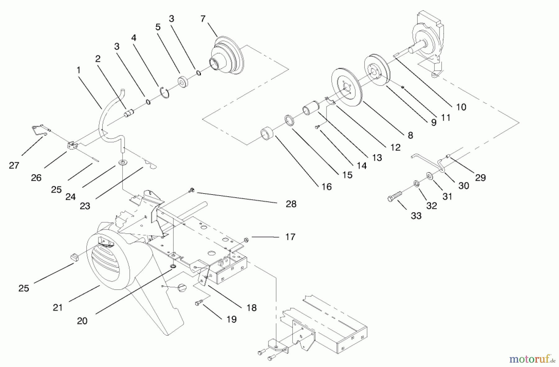 Toro Neu Mowers, Lawn & Garden Tractor Seite 1 73402 (314-8) - Toro 314-8 Garden Tractor, 1997 (7900001-7999999) PTO CLUTCH, COVER AND BELT GUIDES