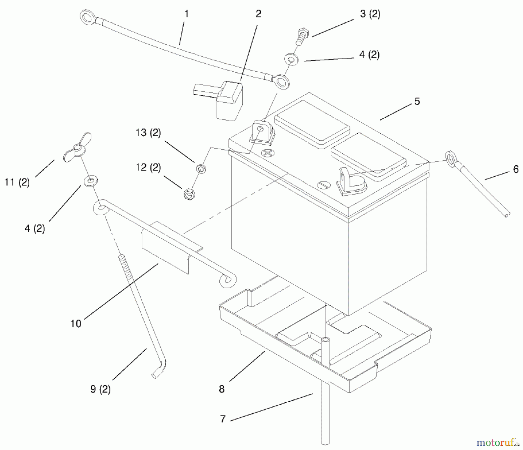 Toro Neu Mowers, Lawn & Garden Tractor Seite 1 73403 (314-H) - Toro 314-H Garden Tractor, 1996 (6900001-6999999) BATTERY