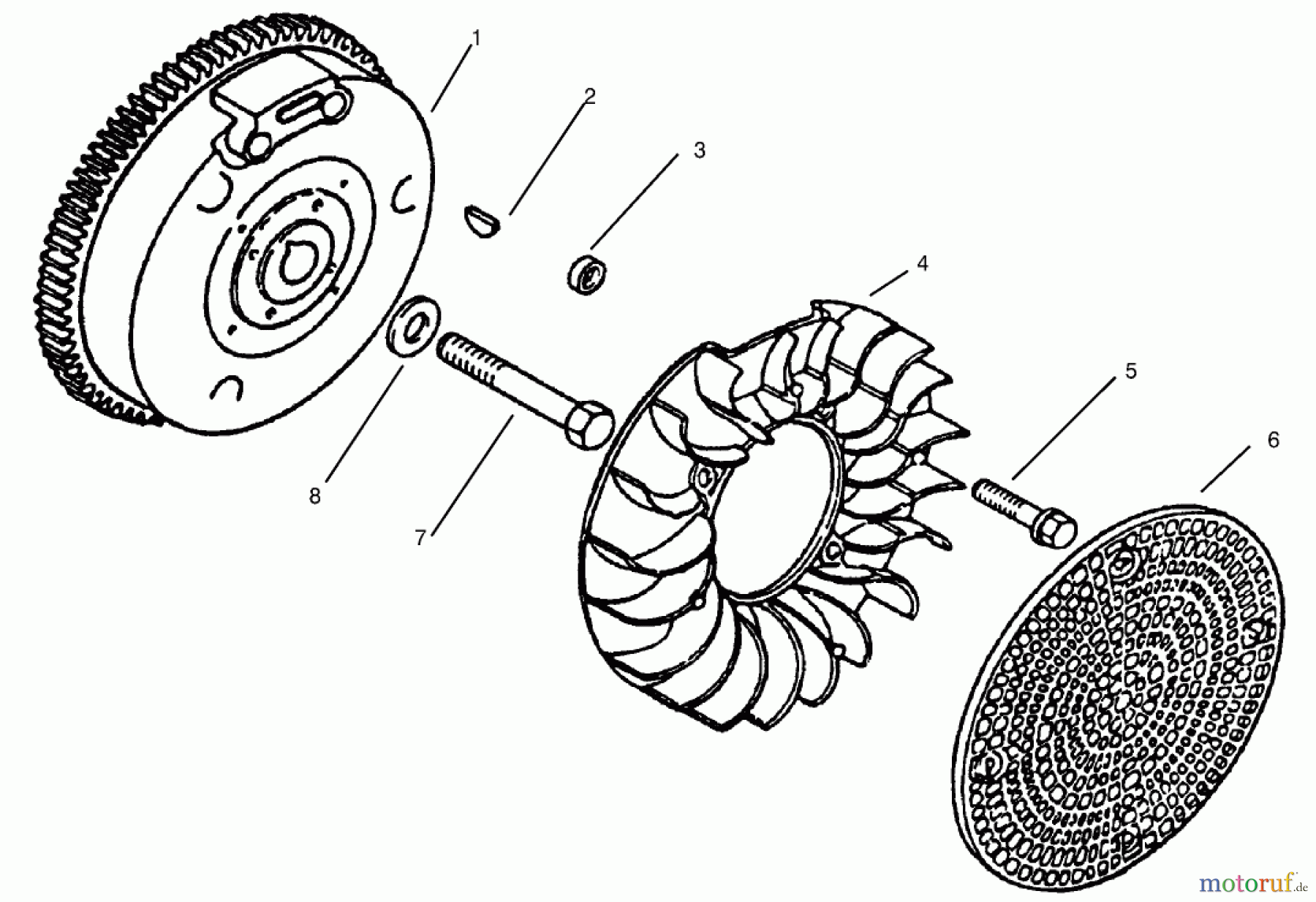  Toro Neu Mowers, Lawn & Garden Tractor Seite 1 73403 (314-H) - Toro 314-H Garden Tractor, 1996 (6900001-6999999) FLYWHEEL KOHLER MODEL MS14S-TS601559
