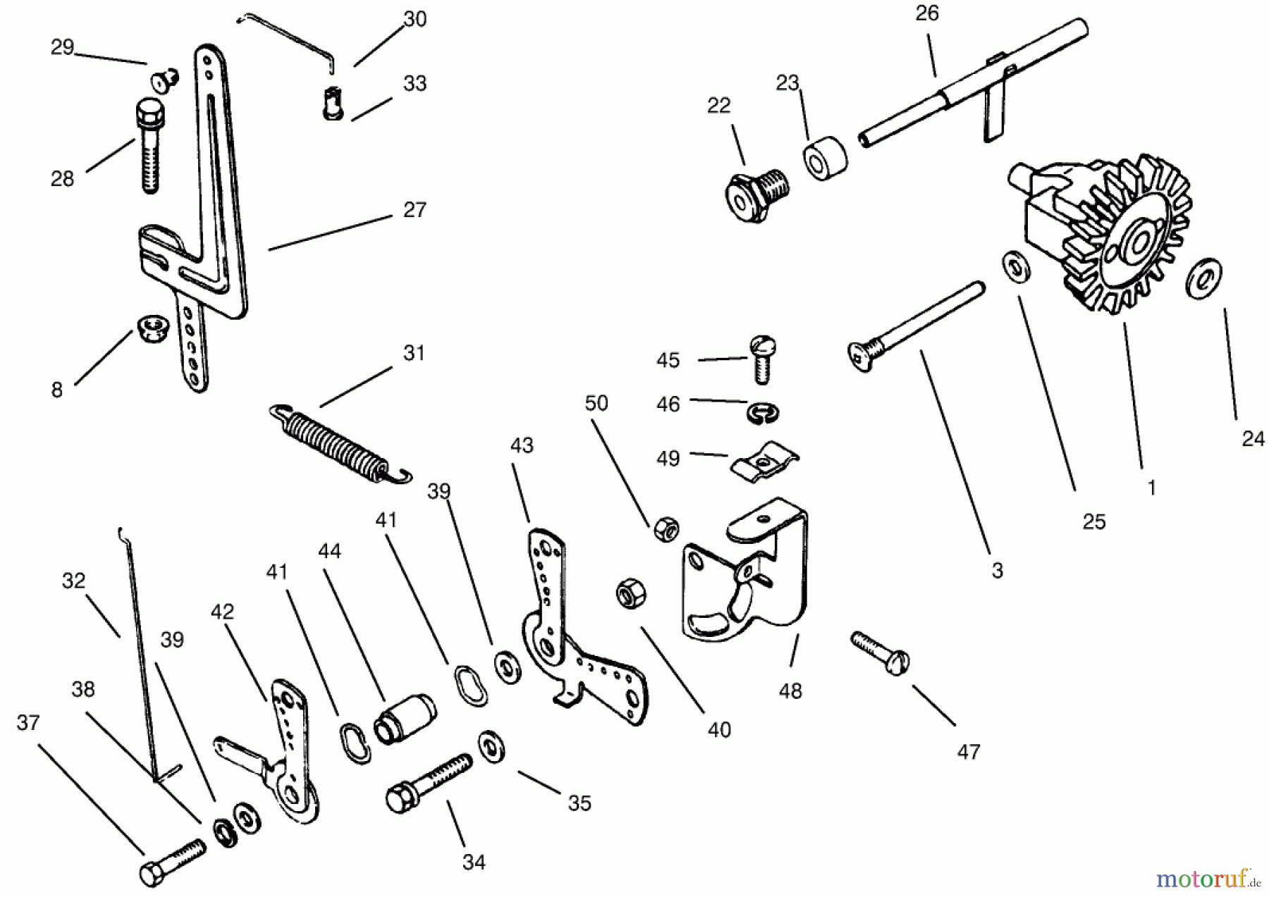 Toro Neu Mowers, Lawn & Garden Tractor Seite 1 73403 (314-H) - Toro 314-H Garden Tractor, 1996 (6900001-6999999) GOVERNOR LINKAGE KOHLER MODEL MS14S-TS601559