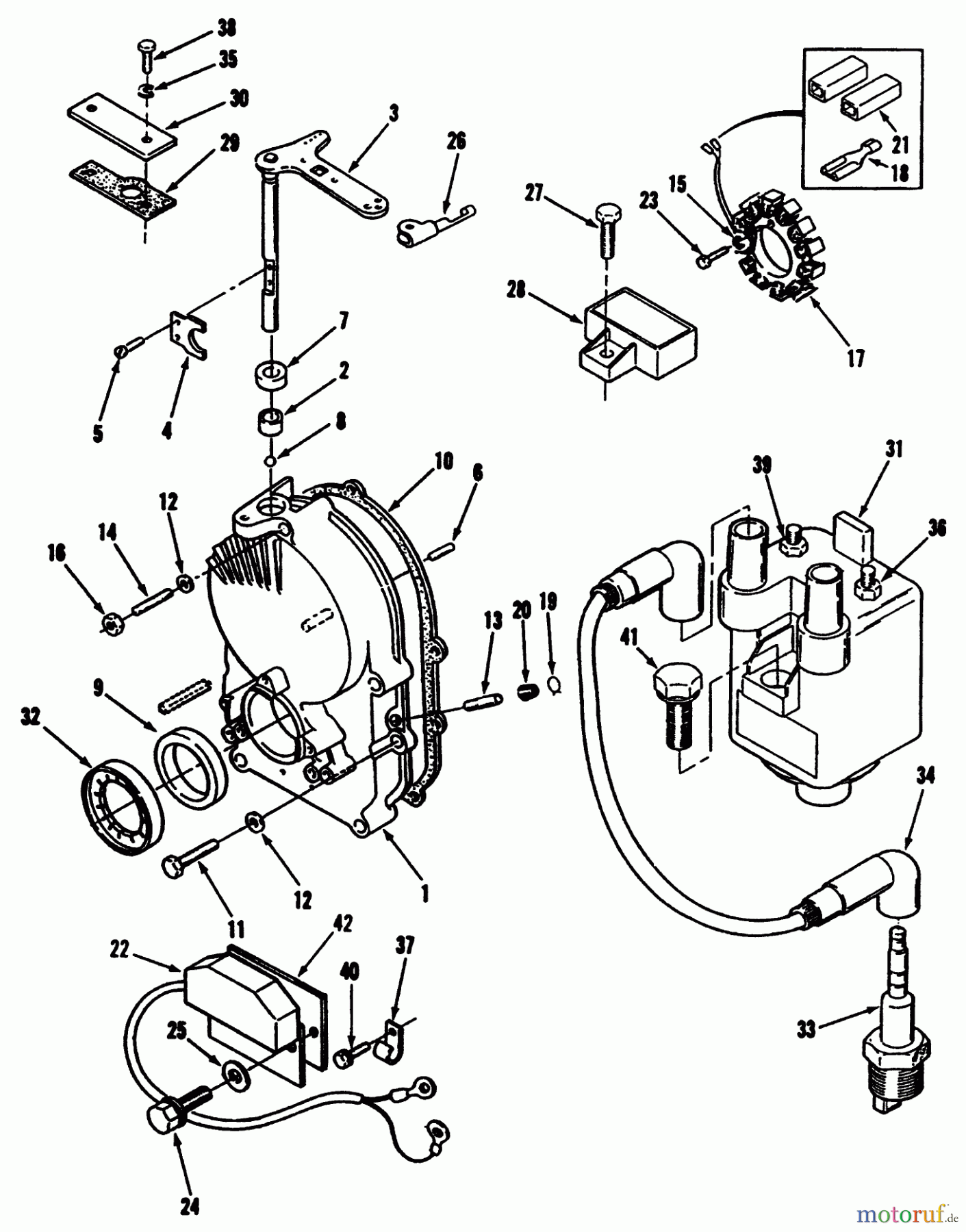  Toro Neu Mowers, Lawn & Garden Tractor Seite 1 73420 (416-8) - Toro 416-8 Garden Tractor, 1995 (5900715-5999999) GEARCASE AND IGNITION CONTROLS