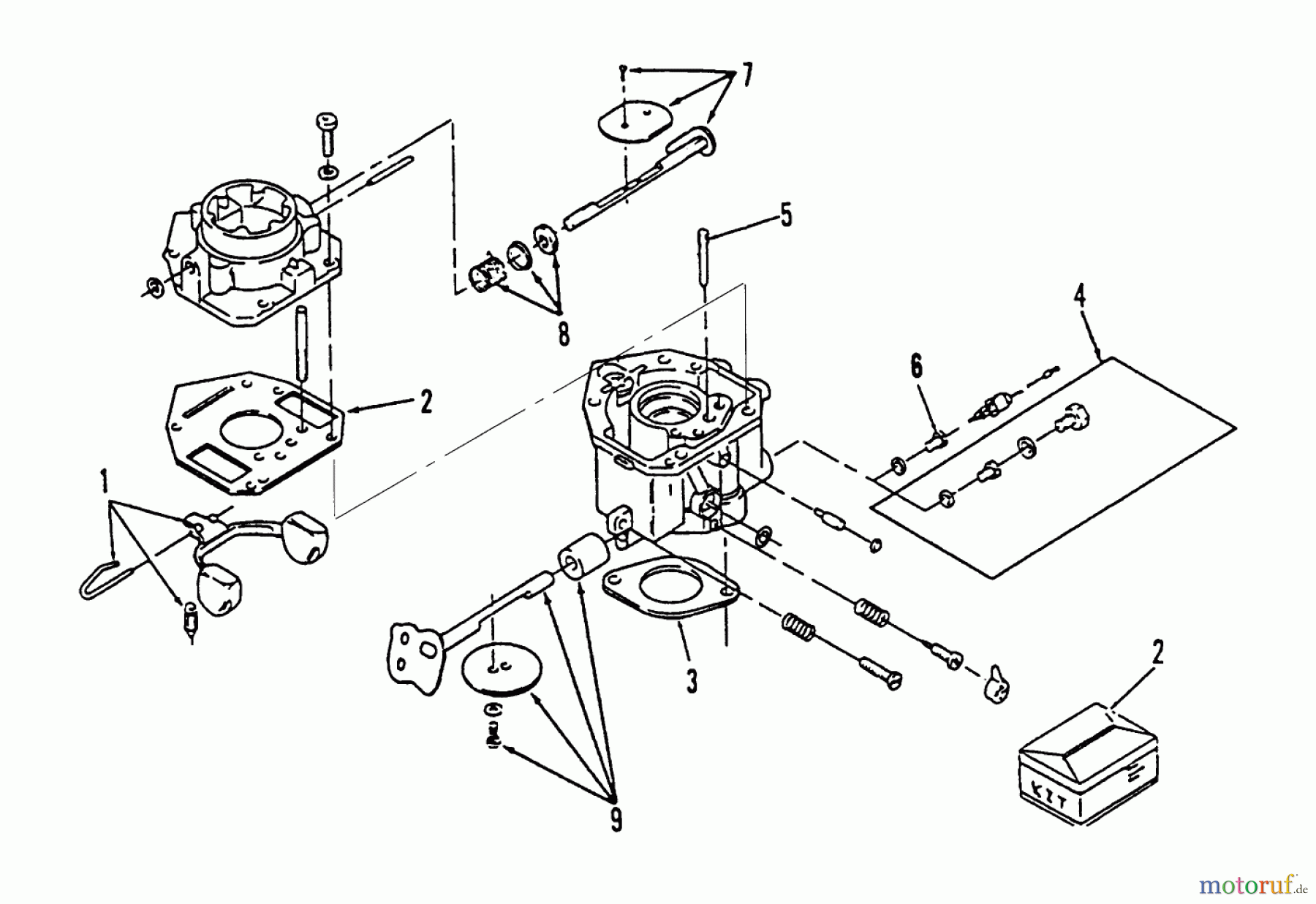 Toro Neu Mowers, Lawn & Garden Tractor Seite 1 73421 (416-H) - Toro 416-H Garden Tractor, 1995 (5900001-5901046) CARBURETOR