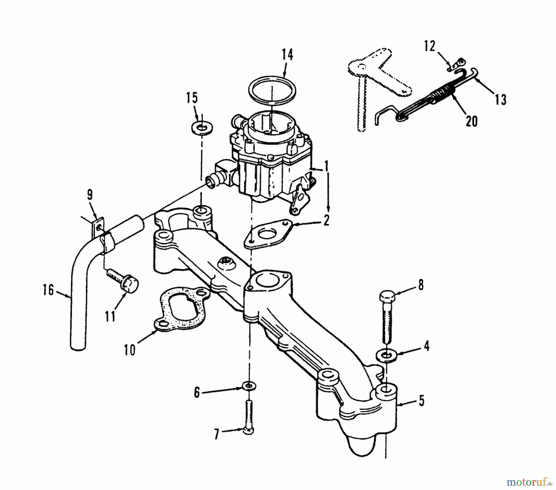  Toro Neu Mowers, Lawn & Garden Tractor Seite 1 73421 (416-H) - Toro 416-H Garden Tractor, 1994 (4900001-4999999) INTAKE MANIFOLD