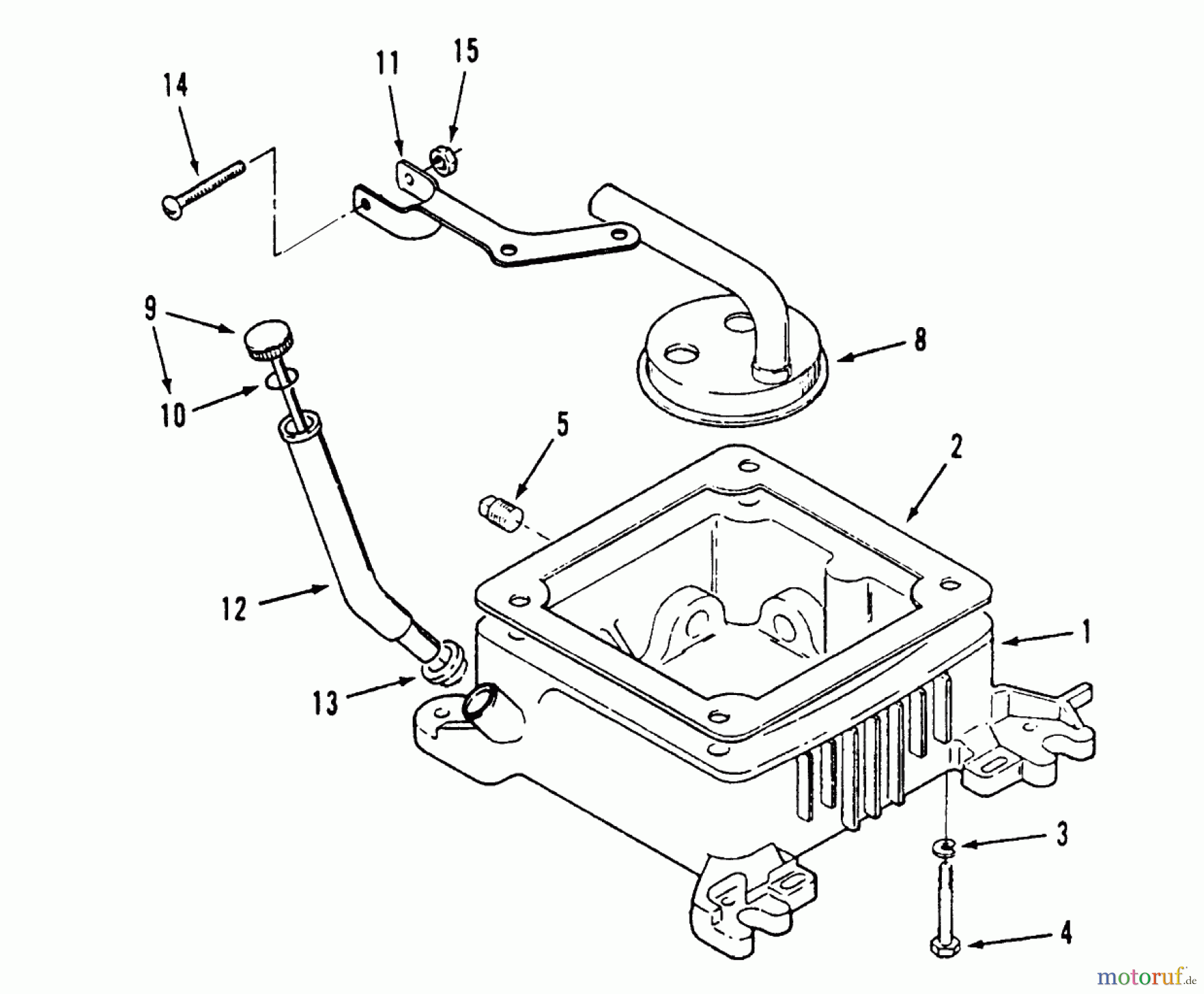 Toro Neu Mowers, Lawn & Garden Tractor Seite 1 73421 (416-H) - Toro 416-H Garden Tractor, 1994 (4900001-4999999) OIL BASE AND FILL TUBE AND BRACKET