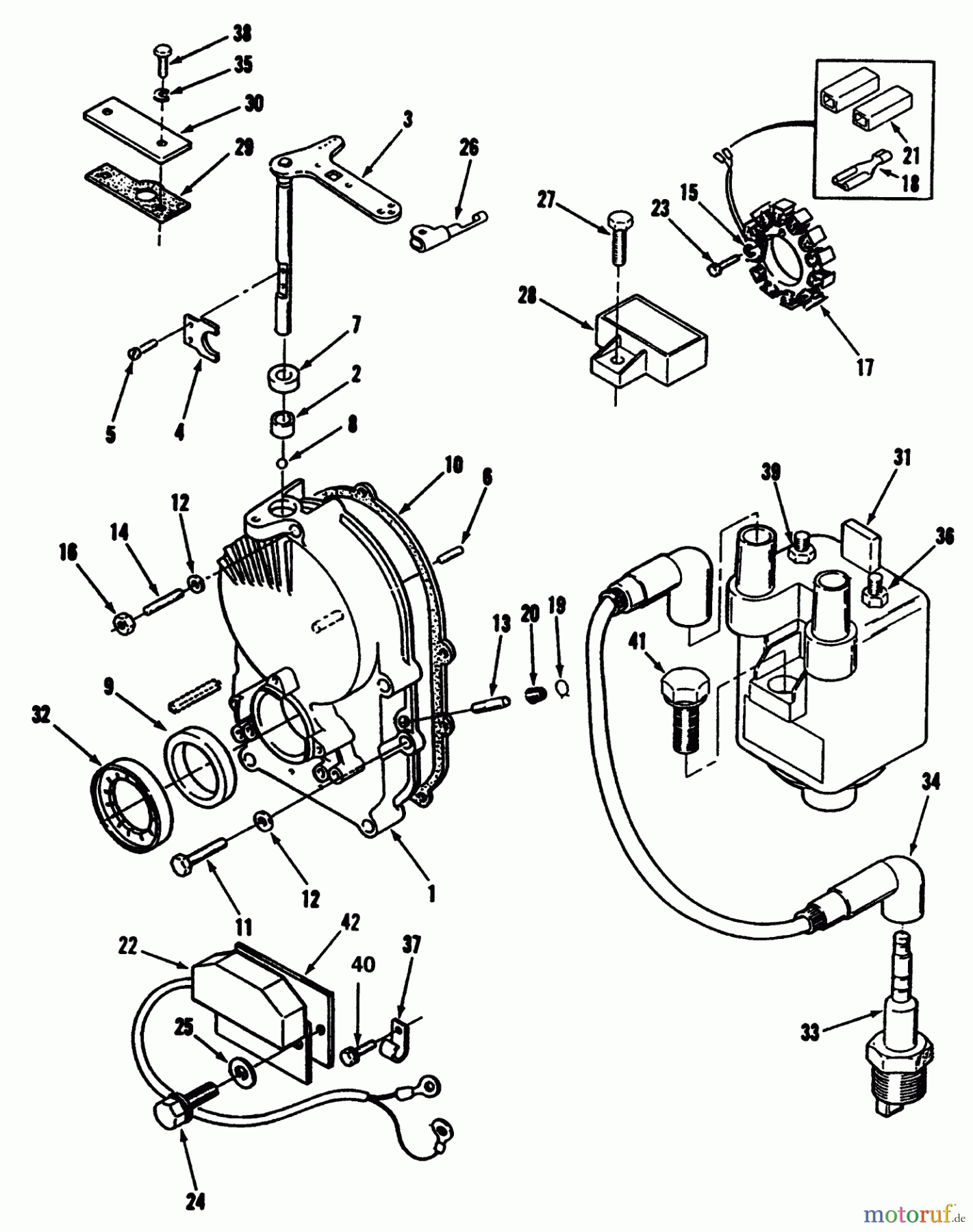 Toro Neu Mowers, Lawn & Garden Tractor Seite 1 73421 (416-H) - Toro 416-H Garden Tractor, 1996 (6900001-6999999) GEARCASE AND IGNITION CONTROLS