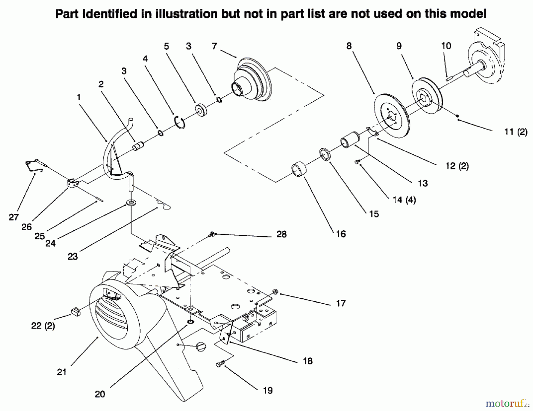 Toro Neu Mowers, Lawn & Garden Tractor Seite 1 73422 (416-8) - Toro 416-8 Garden Tractor, 1996 (6900001-6999999) PTO CLUTCH PULLEY