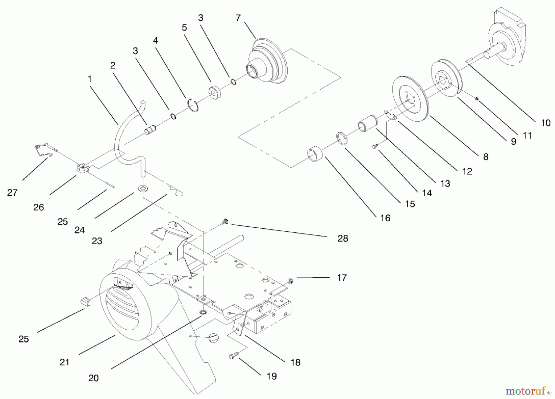 Toro Neu Mowers, Lawn & Garden Tractor Seite 1 73422 (416-8) - Toro 416-8 Garden Tractor, 1997 (7900001-7999999) PTO CLUTCH AND COVER