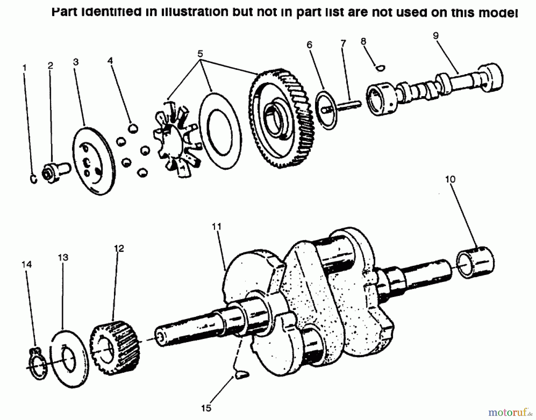 Toro Neu Mowers, Lawn & Garden Tractor Seite 1 73423 (416-H) - Toro 416-H Garden Tractor, 1996 (6900001-6999999) CAM & CRANKSHAFTS