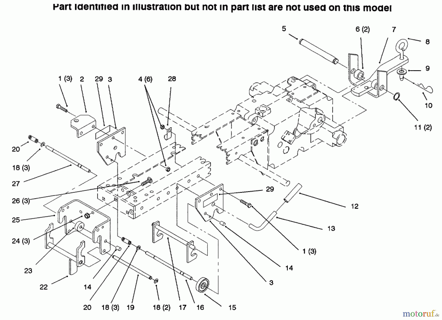 Toro Neu Mowers, Lawn & Garden Tractor Seite 1 73423 (416-H) - Toro 416-H Garden Tractor, 1996 (6900001-6999999) HITCHES