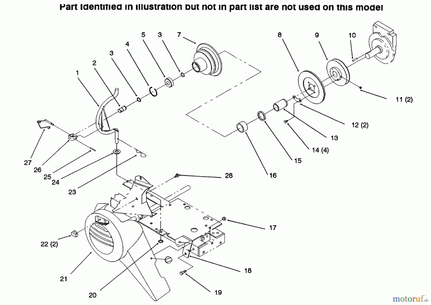  Toro Neu Mowers, Lawn & Garden Tractor Seite 1 73423 (416-H) - Toro 416-H Garden Tractor, 1996 (6900001-6999999) PTO CLUTCH PULLEY