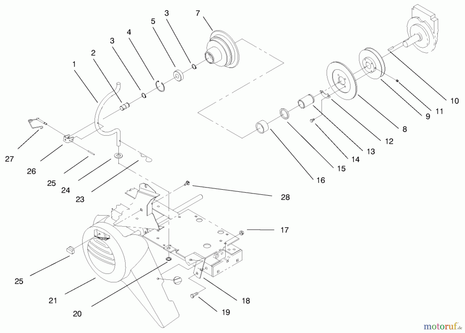  Toro Neu Mowers, Lawn & Garden Tractor Seite 1 73423 (416-H) - Toro 416-H Garden Tractor, 1997 (7900001-7999999) PTO CLUTCH AND COVER