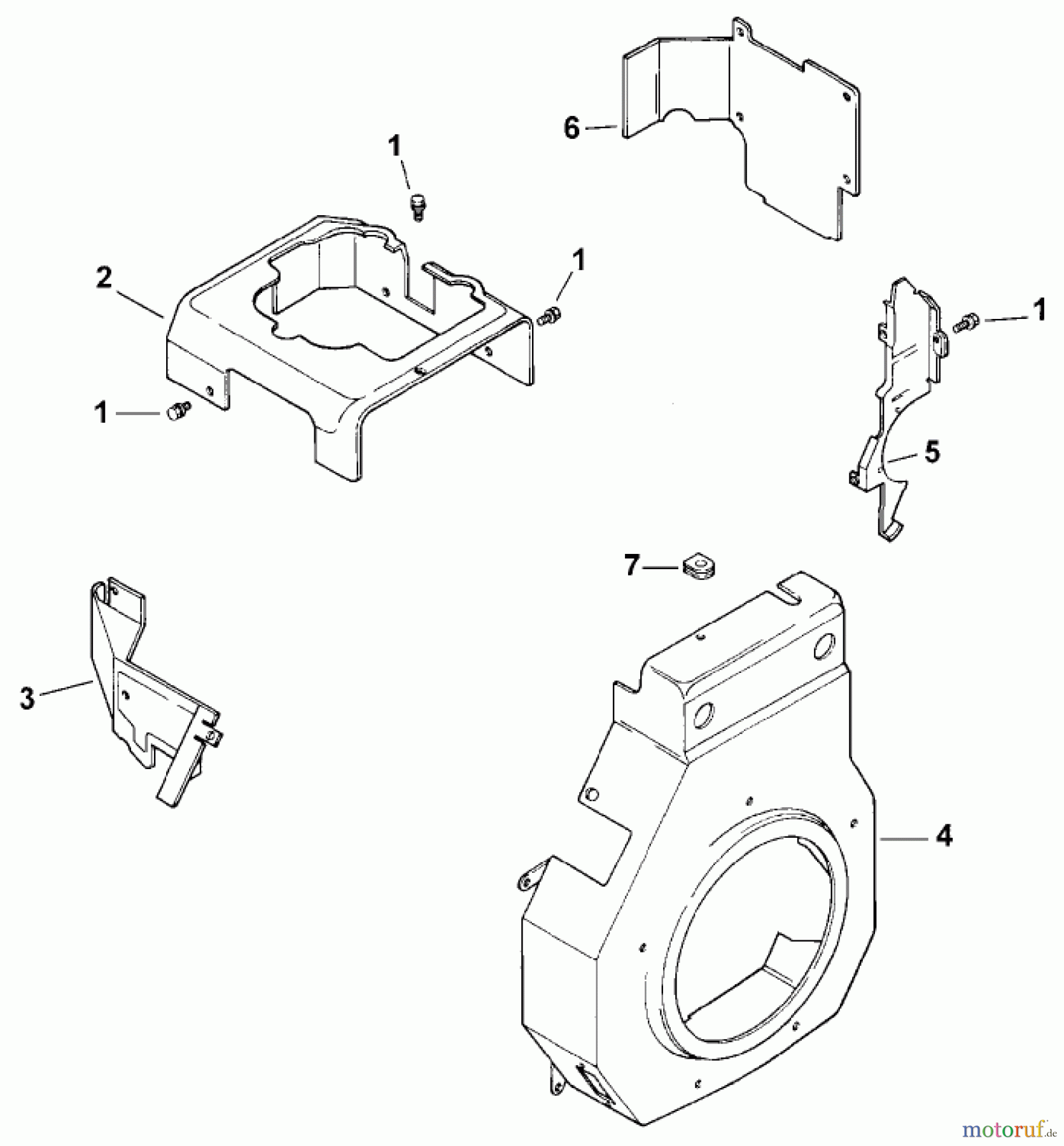Toro Neu Mowers, Lawn & Garden Tractor Seite 1 73429 (312-8) - Toro 312-8 Garden Tractor, 1999 (9900001-9999999) BLOWER HOUSING & BAFFLES (MODEL 73449 ONLY)