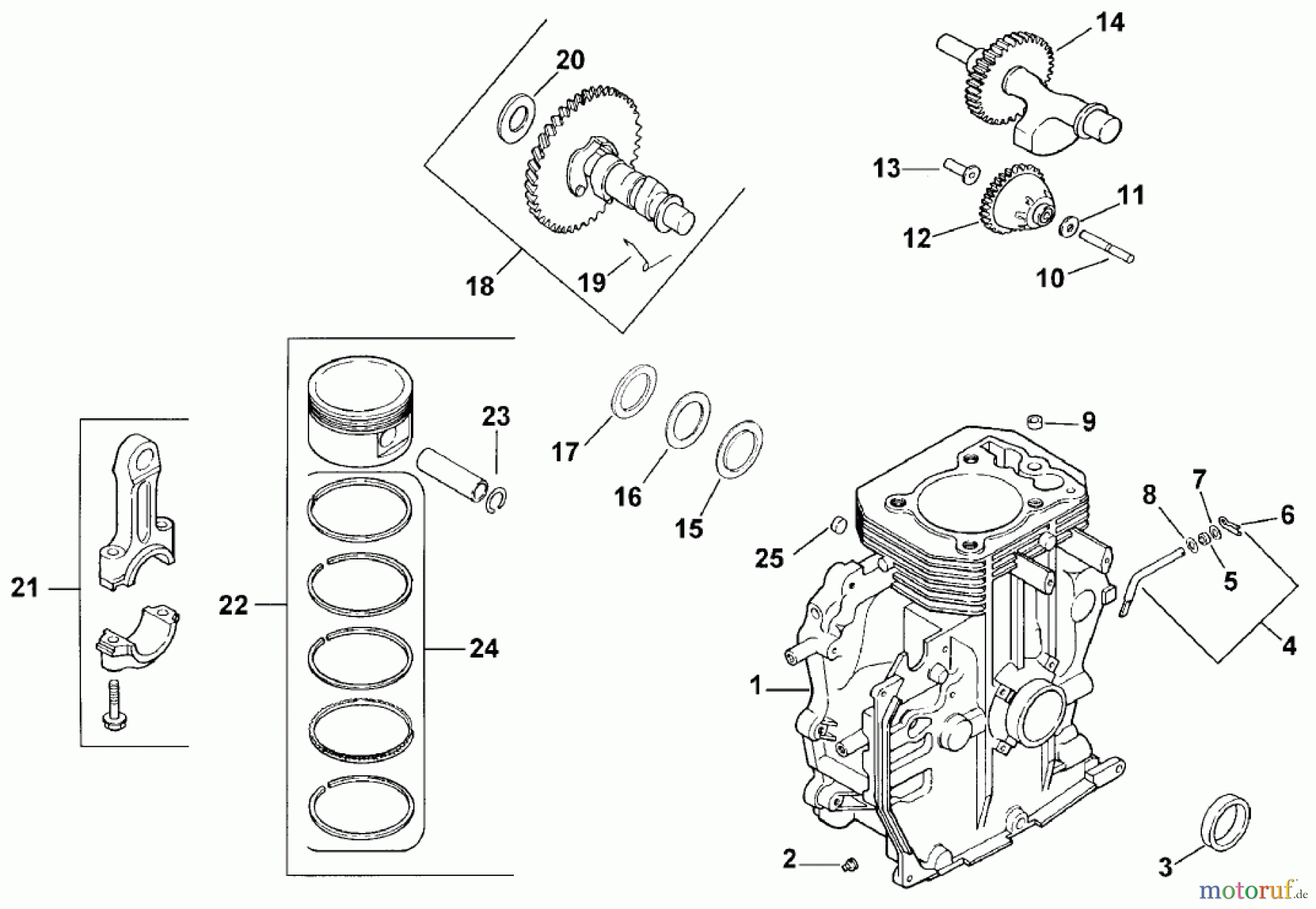 Toro Neu Mowers, Lawn & Garden Tractor Seite 1 73429 (312-8) - Toro 312-8 Garden Tractor, 1999 (9900001-9999999) CRANKCASE (MODEL 73429 ONLY)